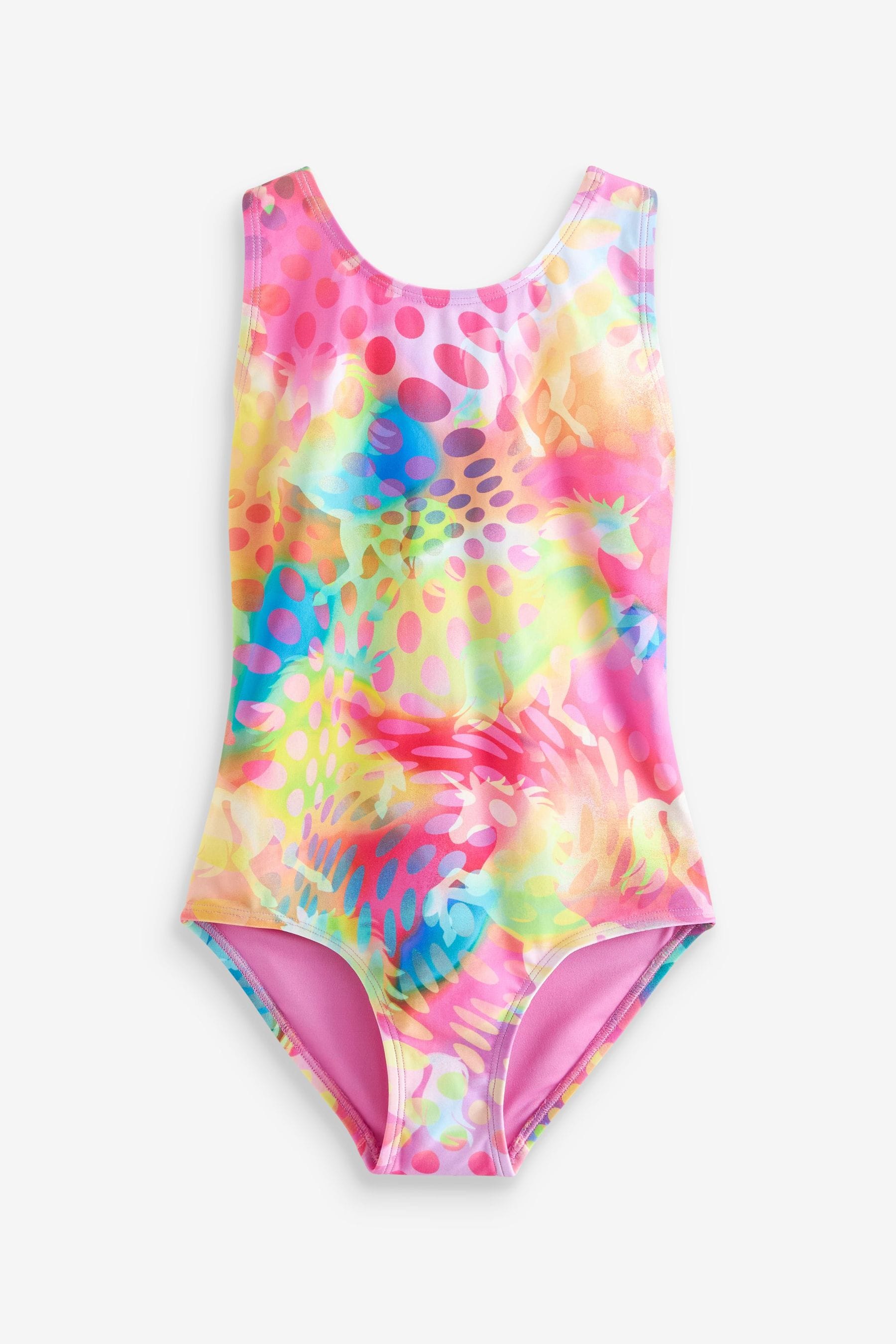 Multi Bright Unicorn Sports Swimsuit (3-16yrs)