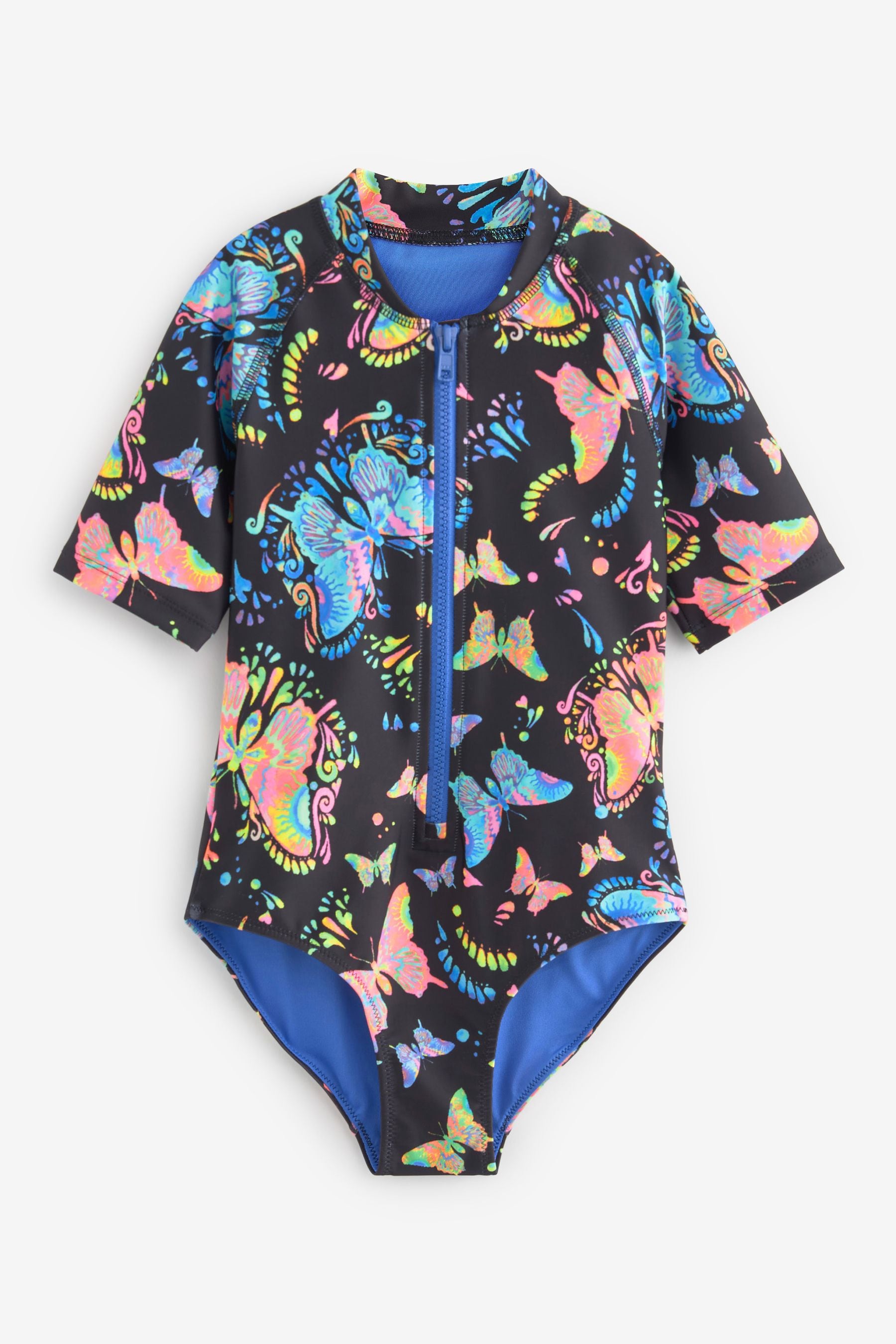 Black Butterfly Short Sleeved Swimsuit (3mths-16yrs)