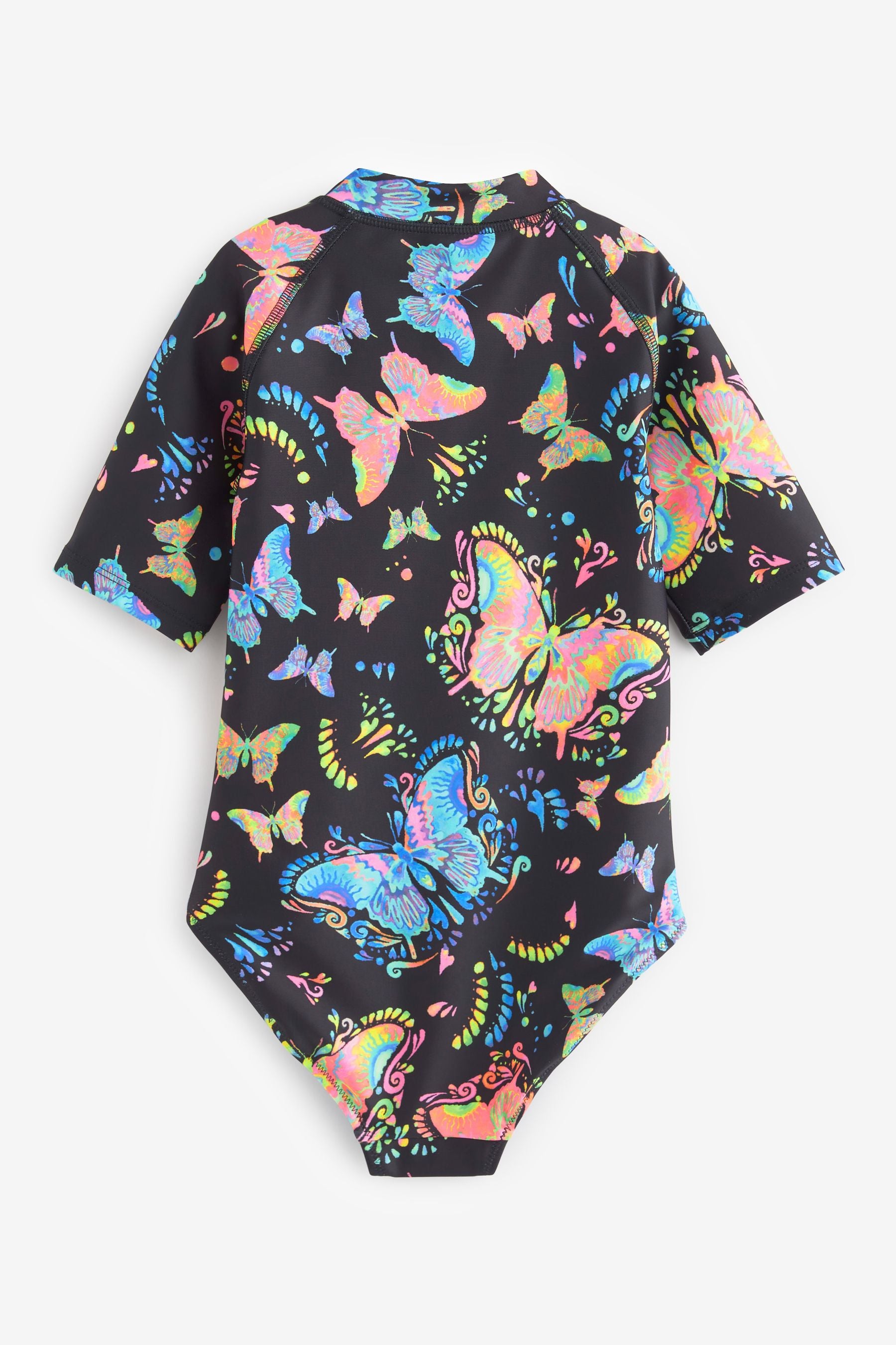 Black Butterfly Short Sleeved Swimsuit (3mths-16yrs)