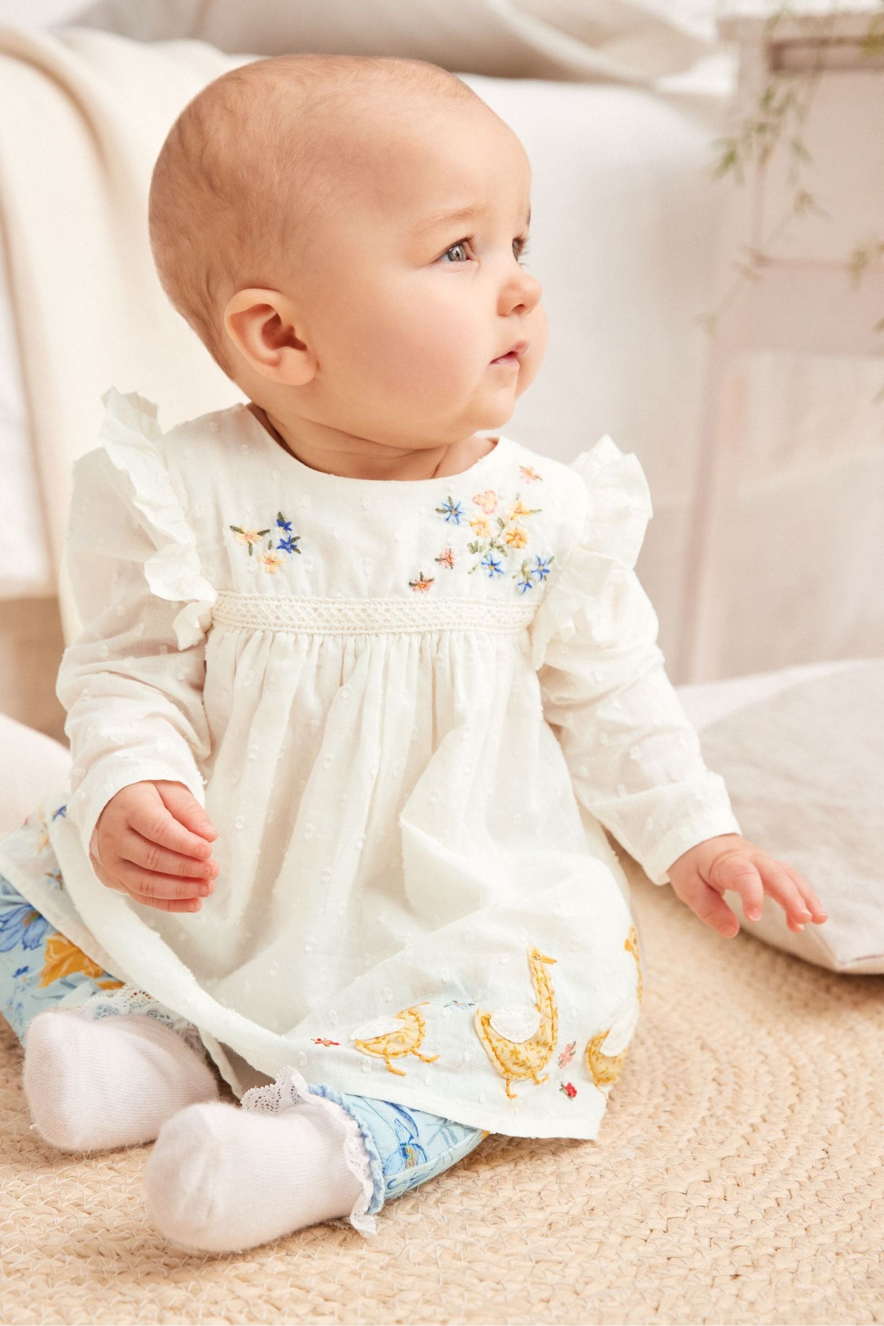 Lemon Yellow Duck Baby Top And Leggings Set