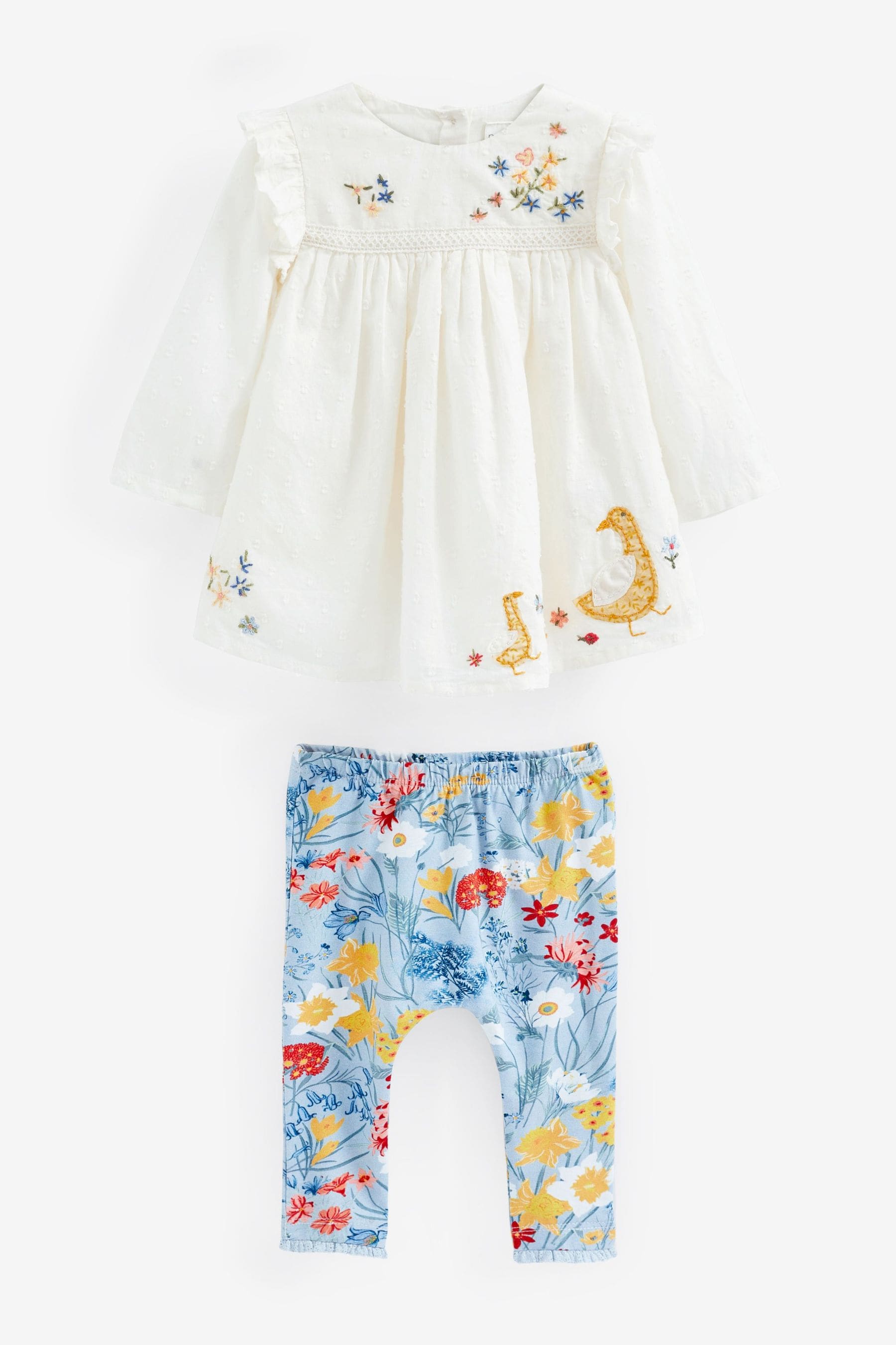 Lemon Yellow Duck Baby Top And Leggings Set