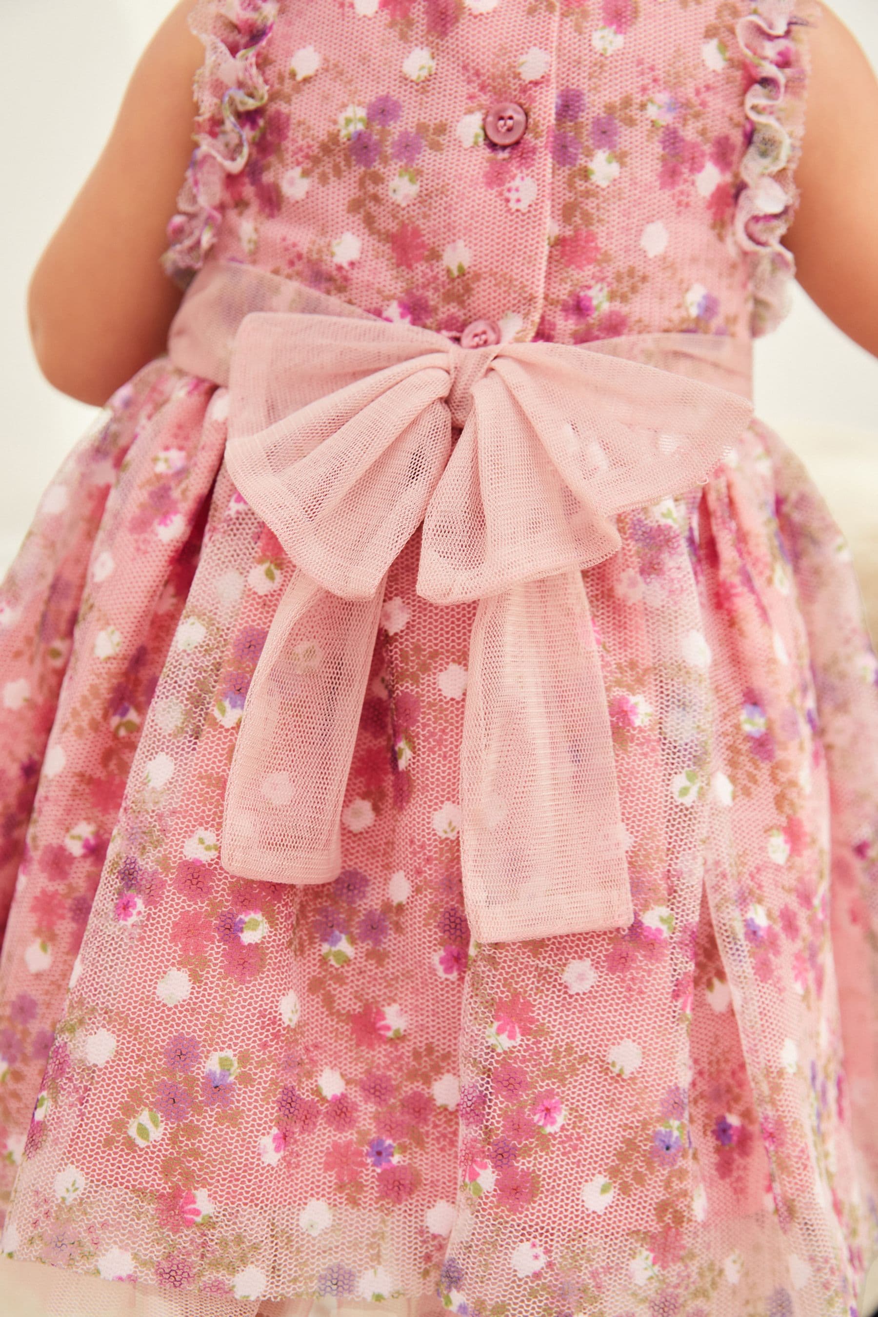 Pink Embroidered Baby Prom Dress (0mths-2yrs)