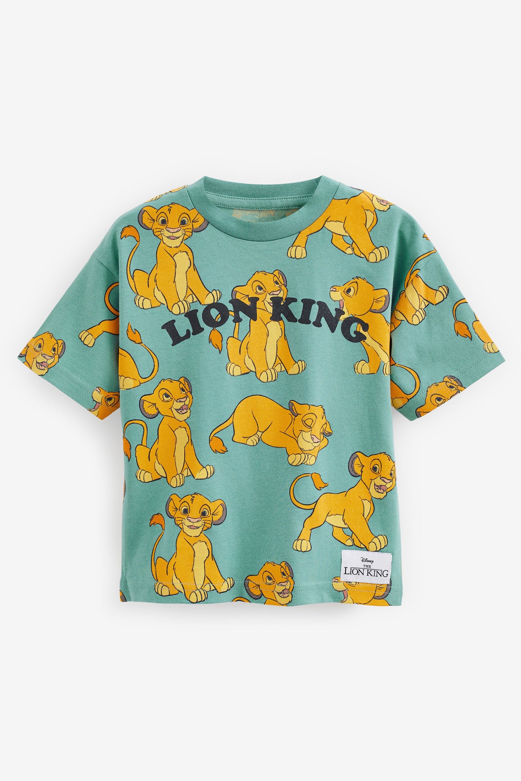 Green Oversized Lion King All Over Printed Short Sleeve License T-Shirt (3mths-8yrs)