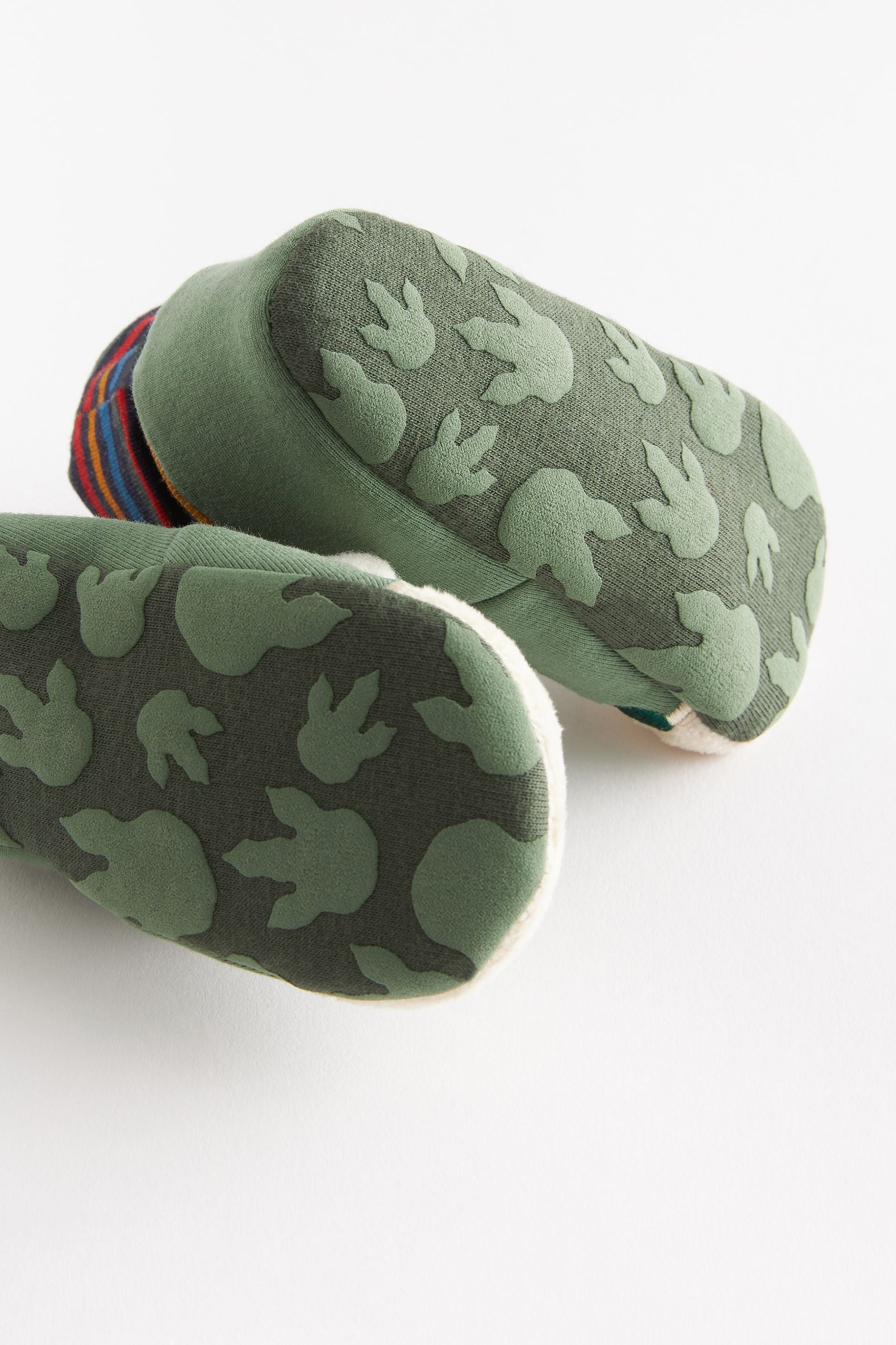 Green Dino Sensory Sock Top Baby Shoes (0-2mths)