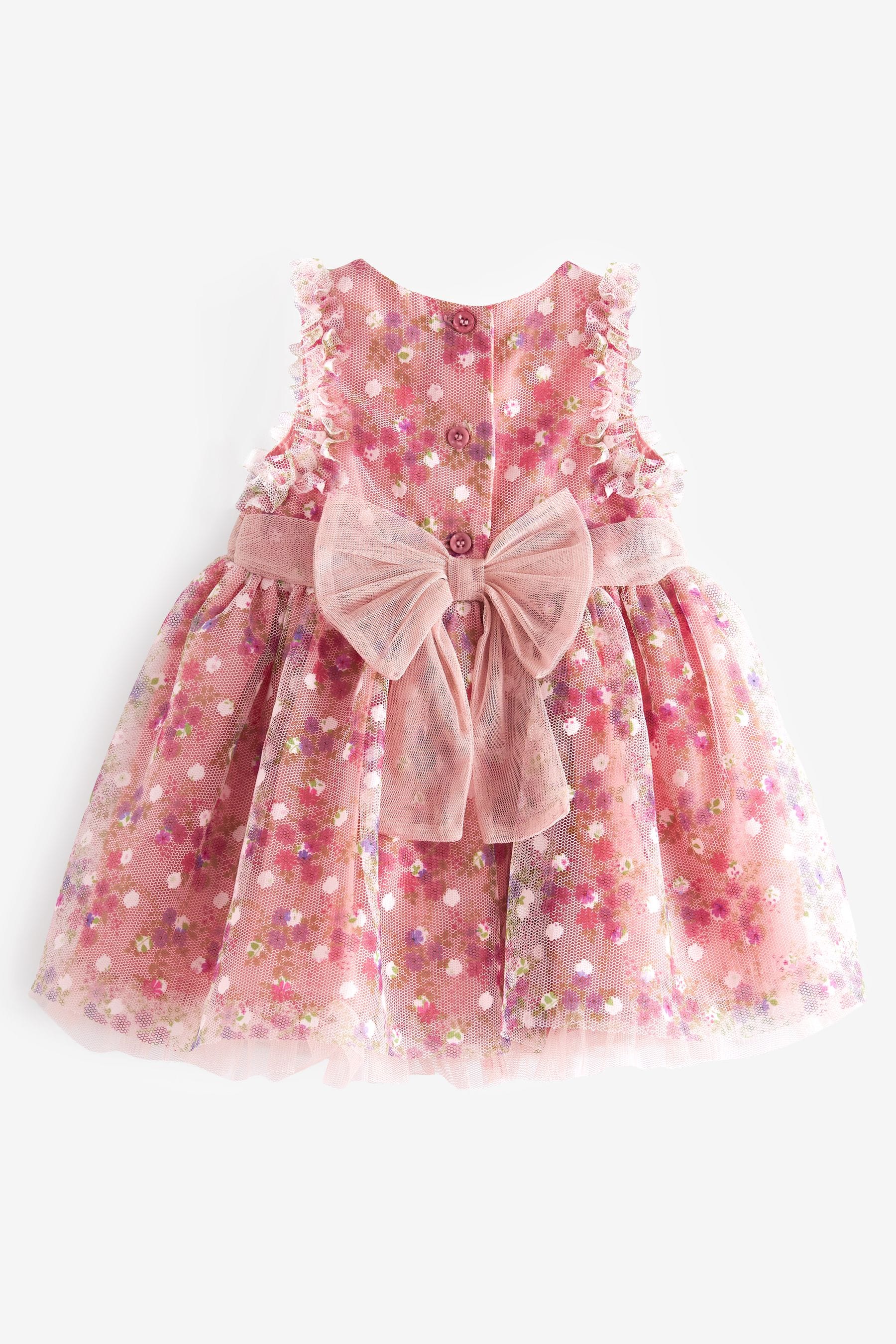 Pink Embroidered Baby Prom Dress (0mths-2yrs)