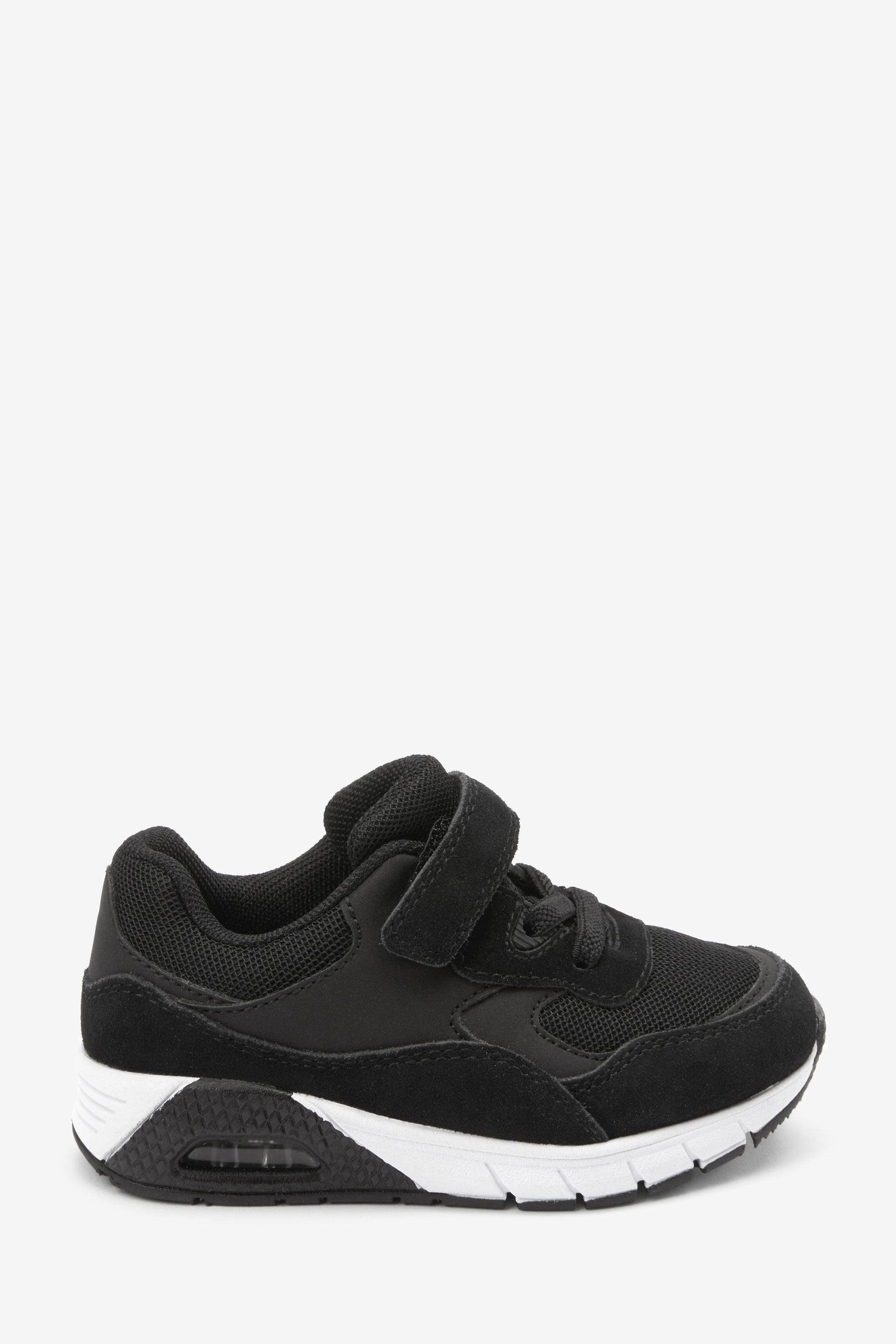 Black Elastic Lace Trainers