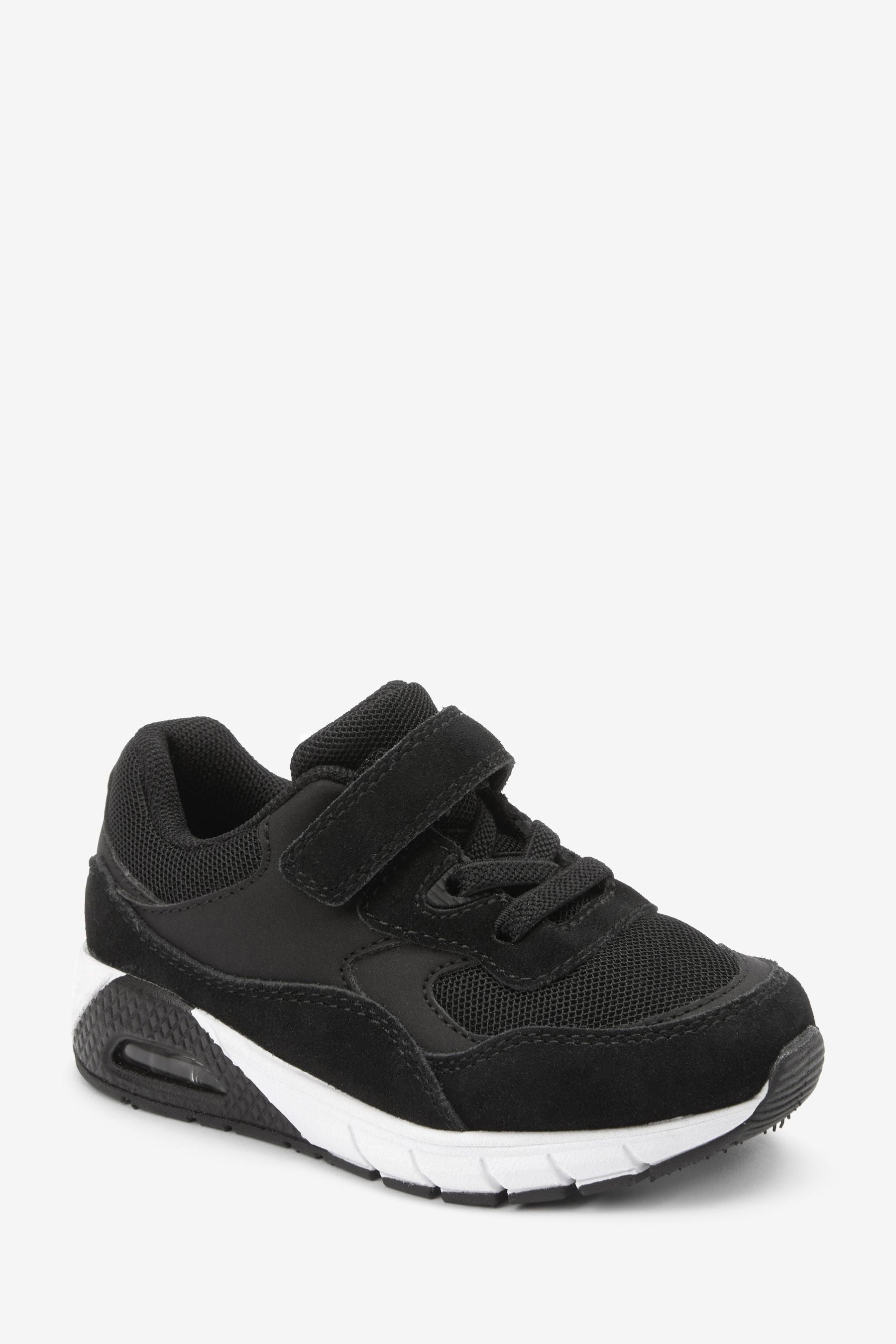 Black Elastic Lace Trainers