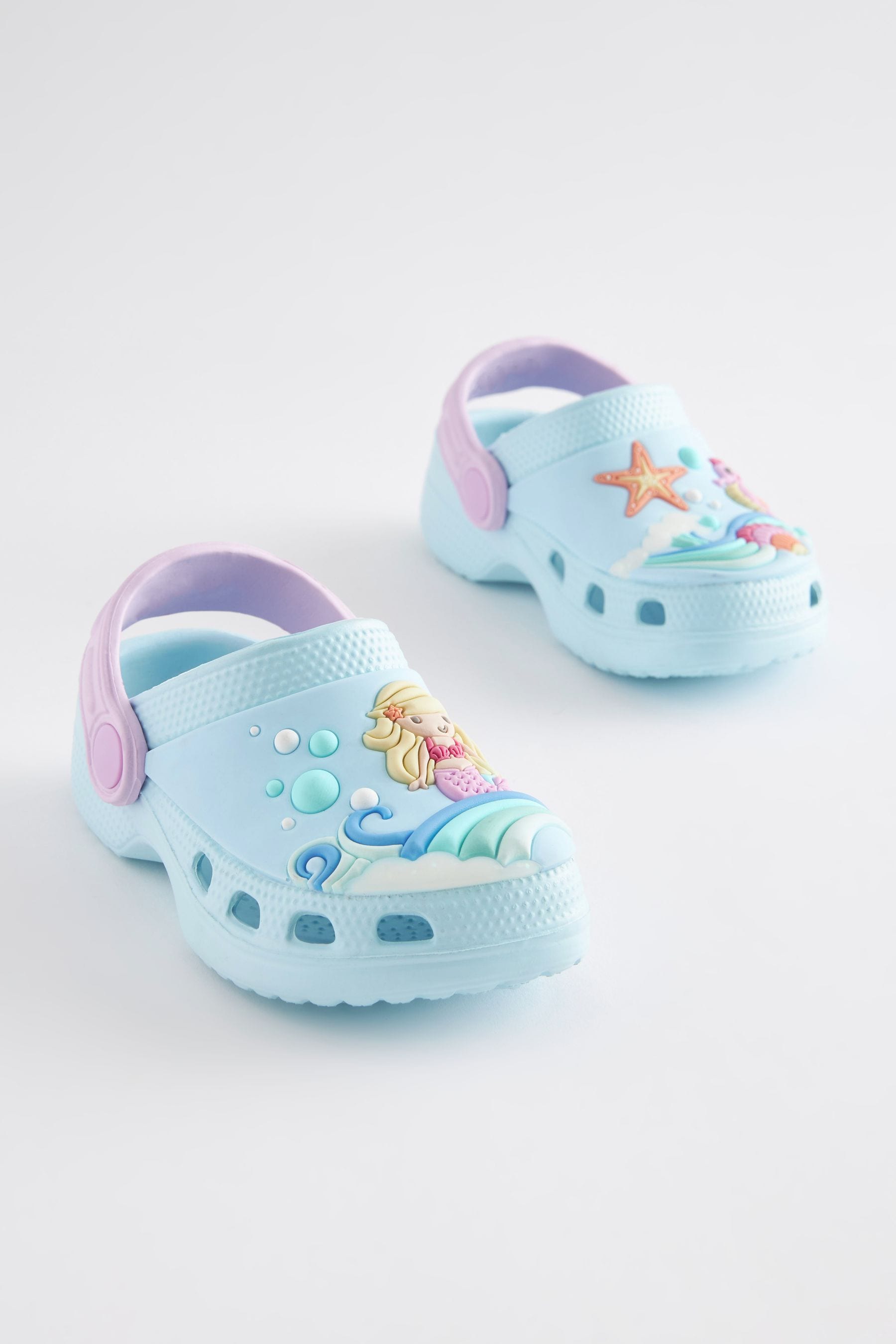 Blue Mermaid Clogs With Ankle Strap