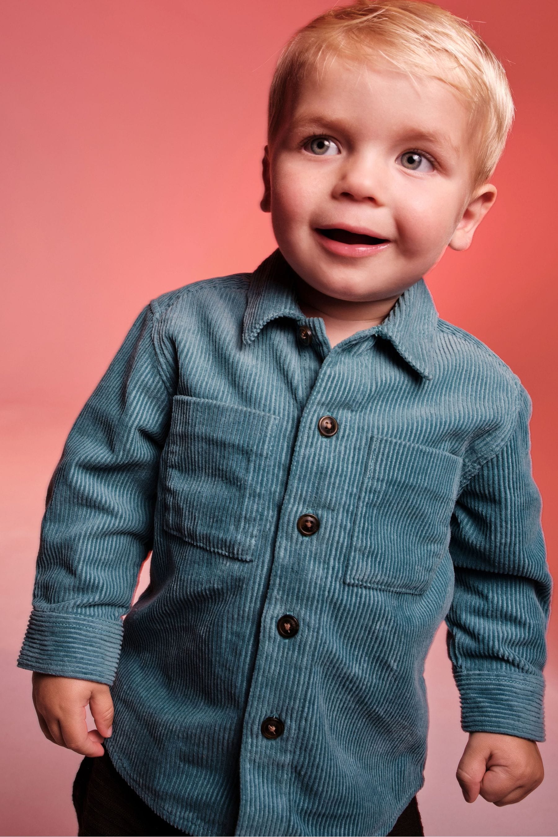 Turquoise Blue Long Sleeve Cord Shirt (3mths-7yrs)