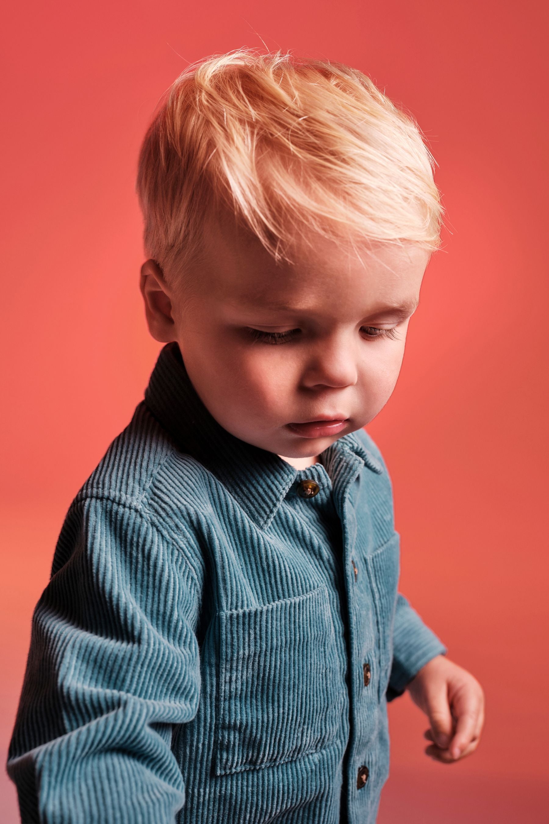 Turquoise Blue Long Sleeve Cord Shirt (3mths-7yrs)