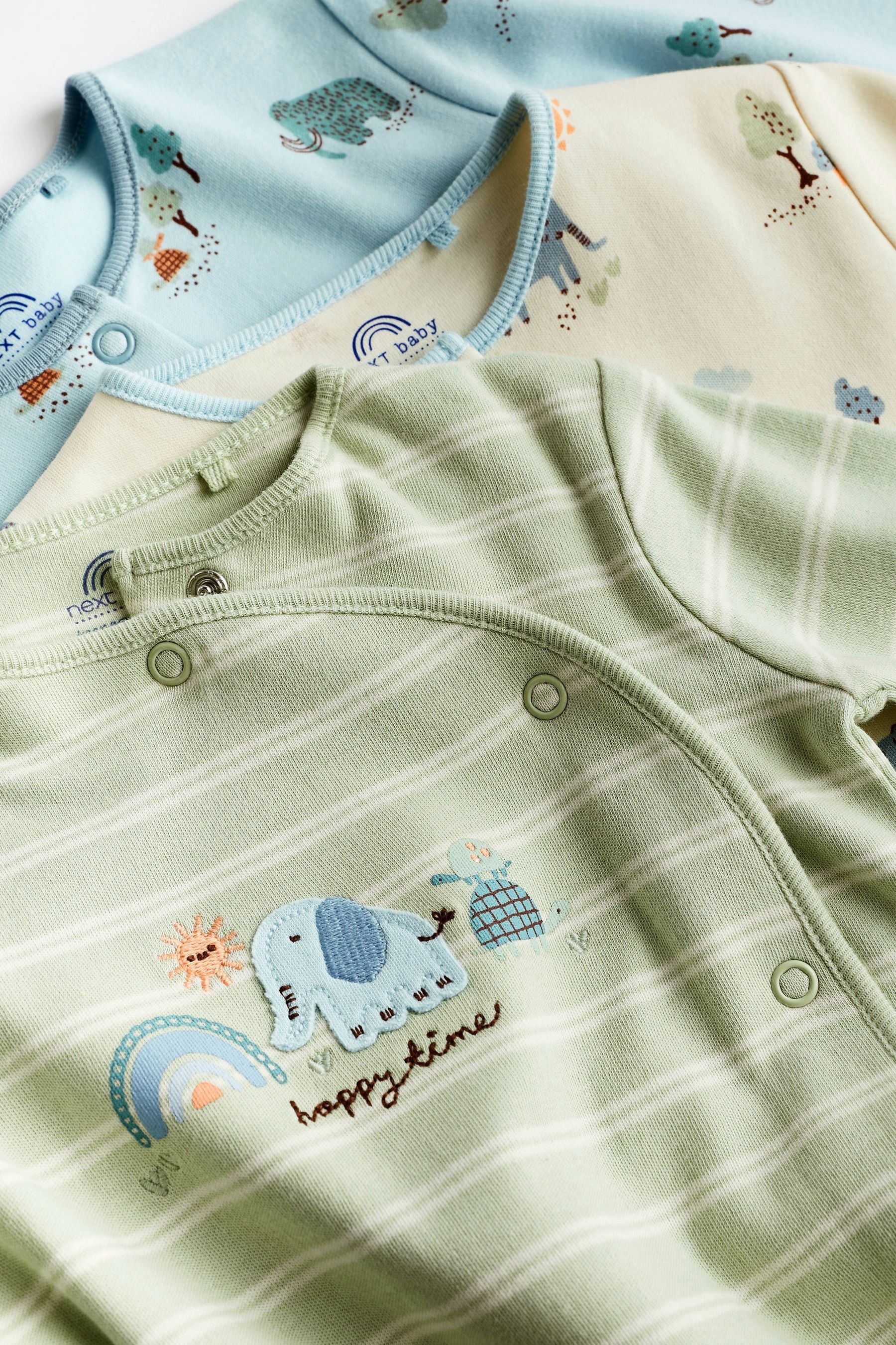 Mint Green Baby Sleepsuits 3 Pack (0-2yrs)