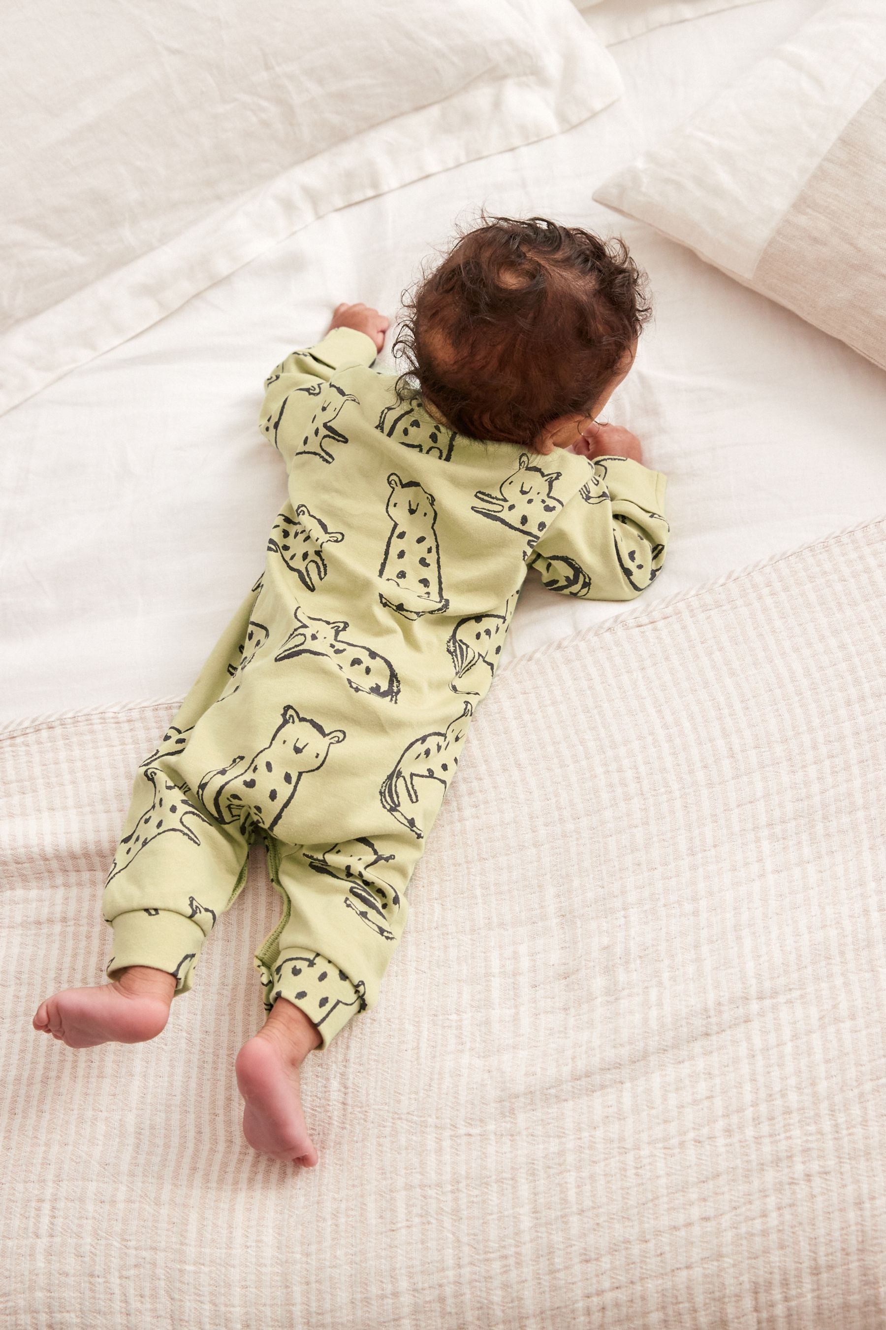 Multi Pastel Baby Footed Sleepsuits 3 Pack (0mths-3yrs)