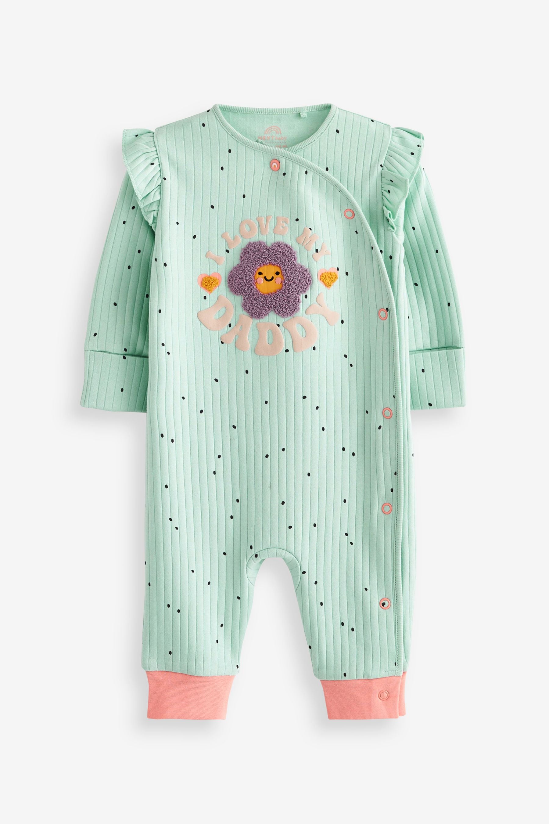 Mint Blue Daddy Retro Floral Family Sleepsuit (0mths-3yrs)