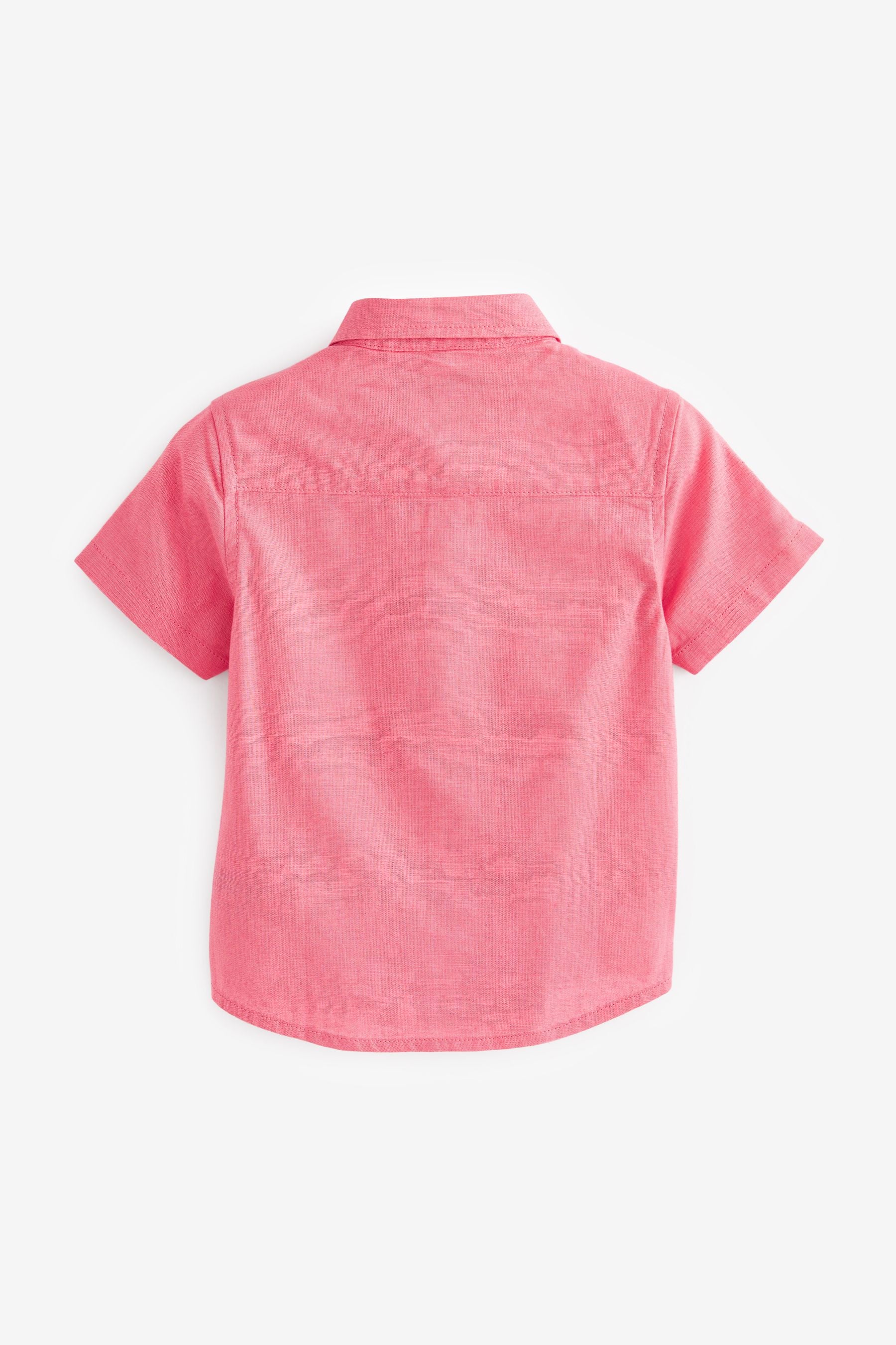 Pink Short Sleeve Linen Cotton Shirt (3mths-7yrs)