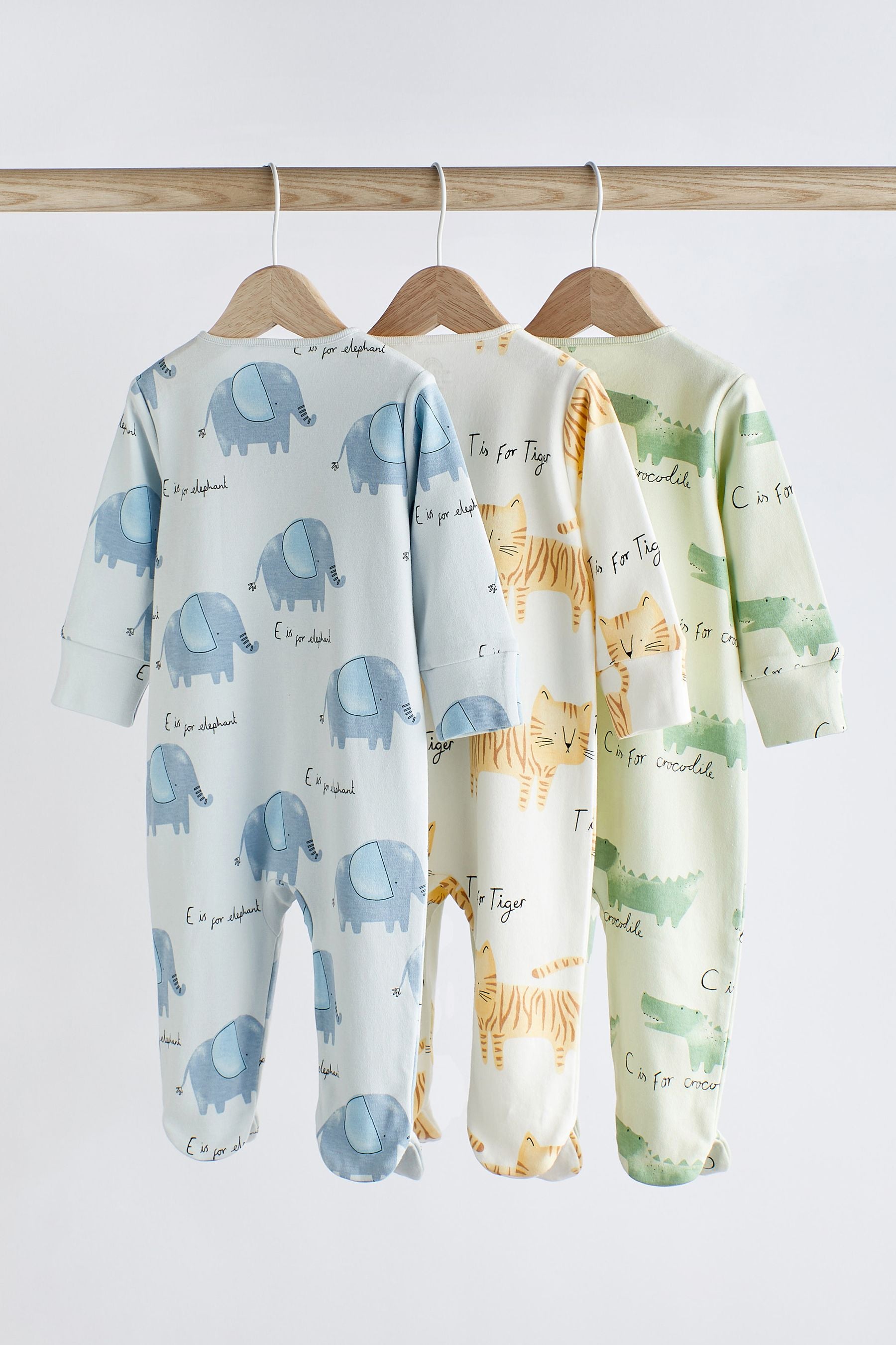 Multi Pastel Baby Character Sleepsuits 3 Pack (0-3yrs)