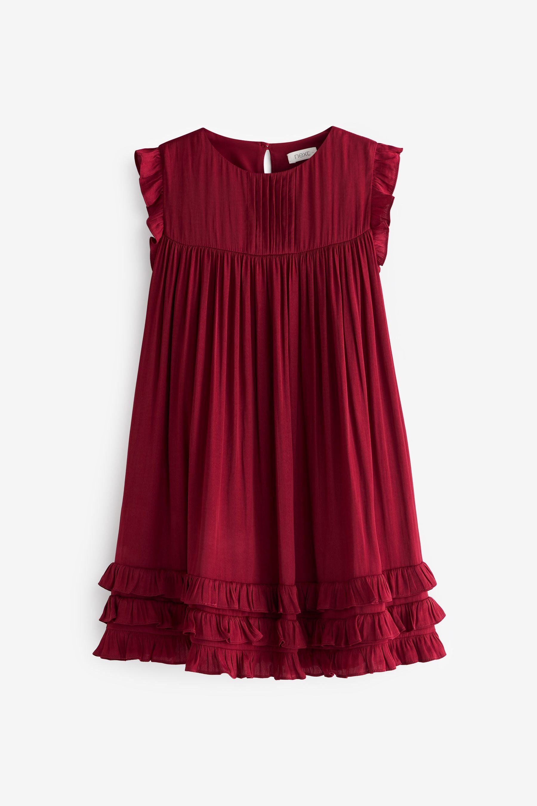 Red Ruffle Satin Dress (3mths-16yrs)