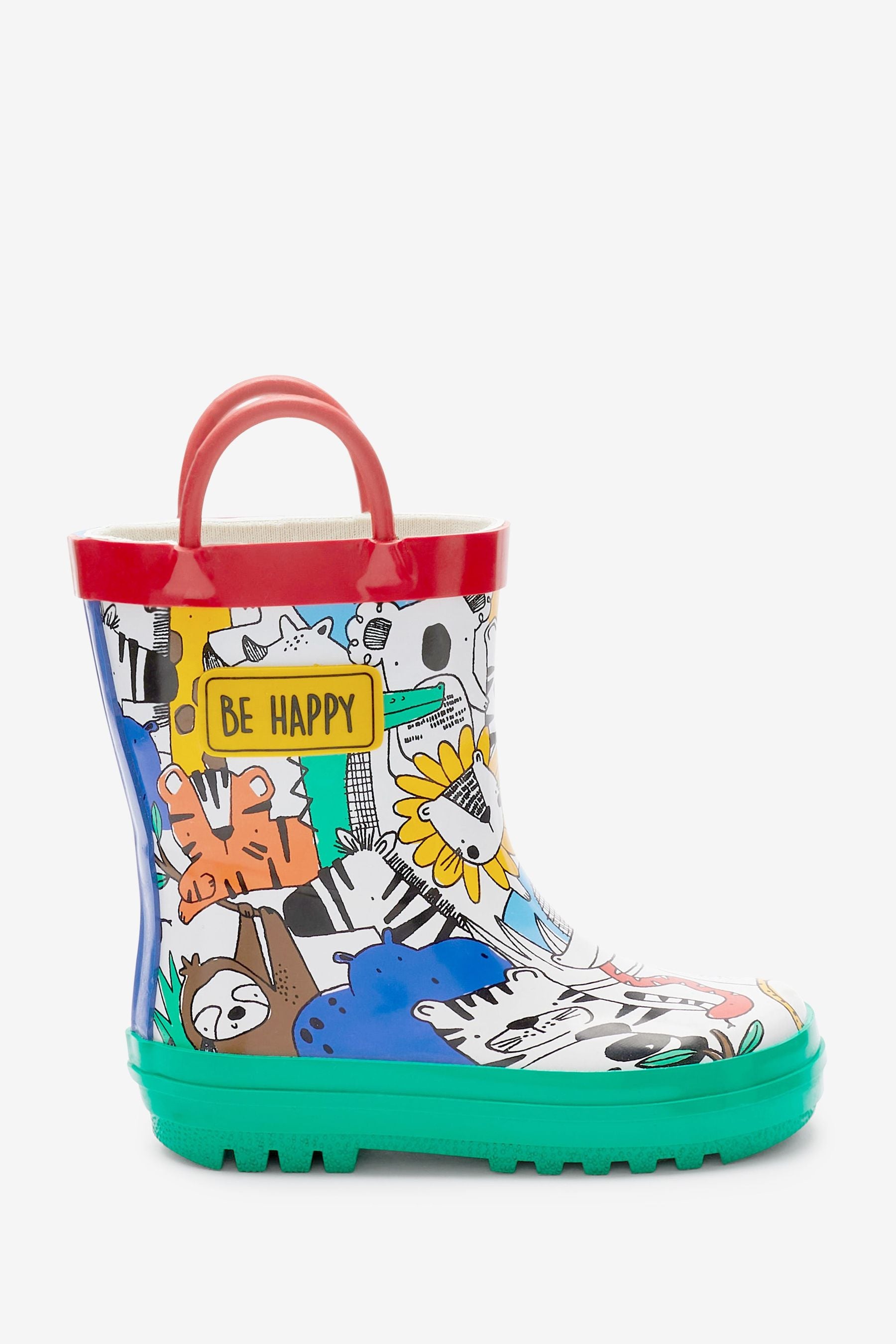 Multi Bright Wellies With Pull-on Handles