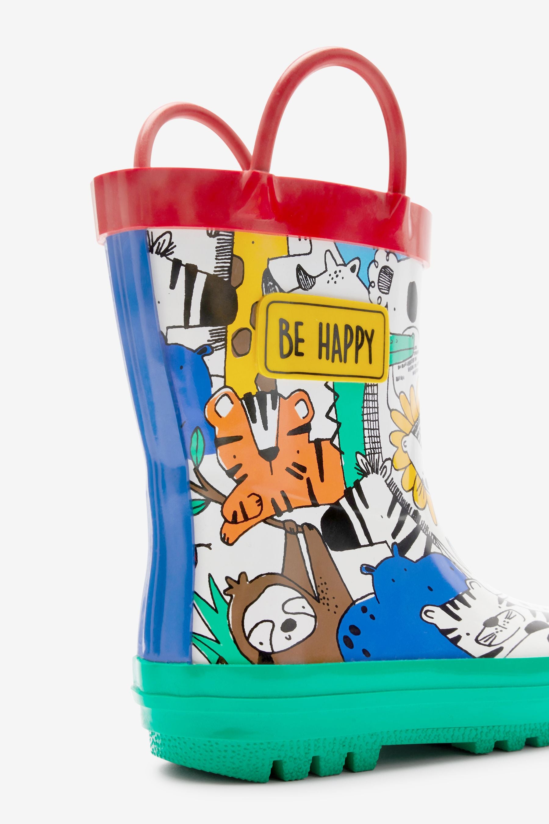 Multi Bright Wellies With Pull-on Handles