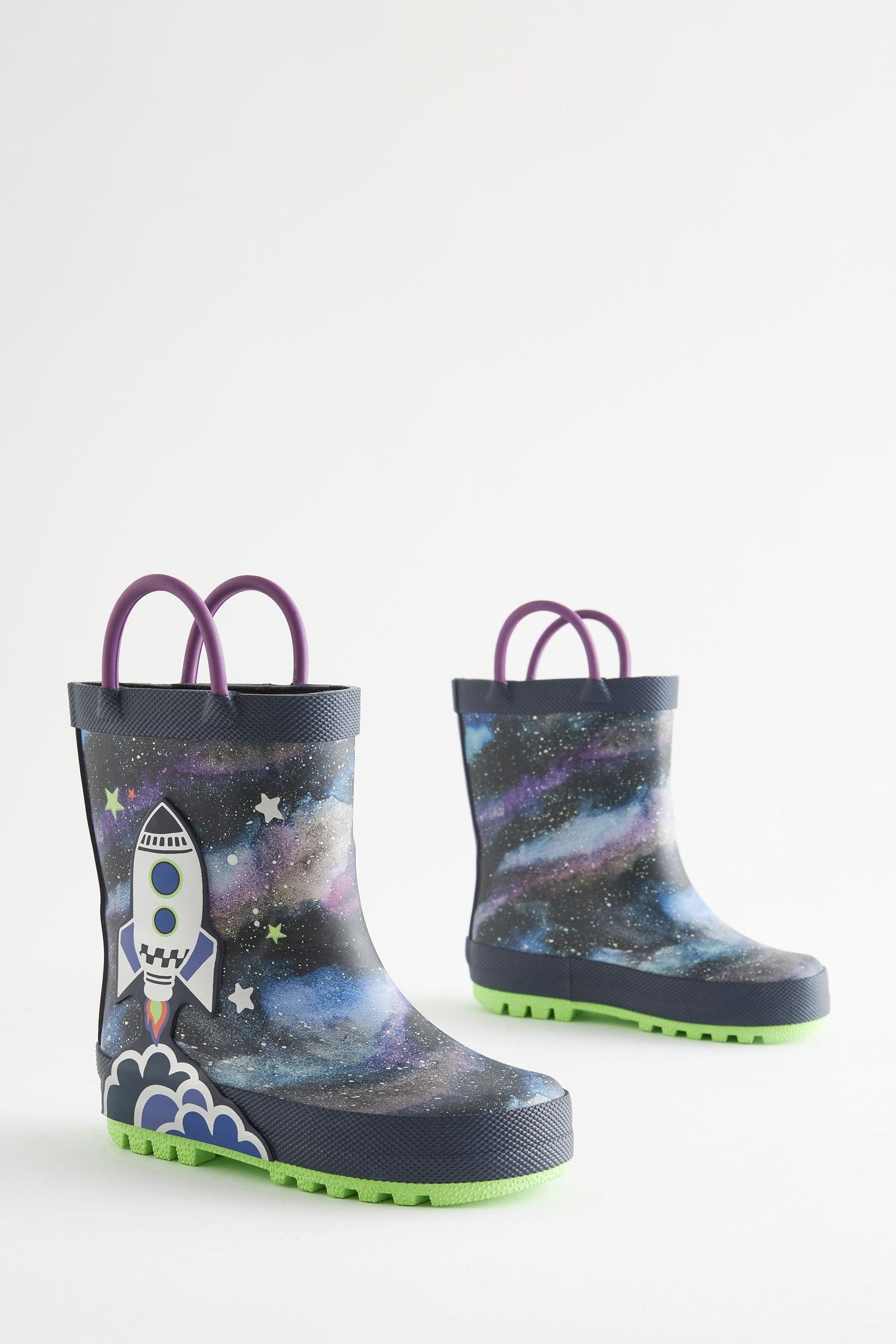 Blue Rocket Wellies With Pull-on Handles