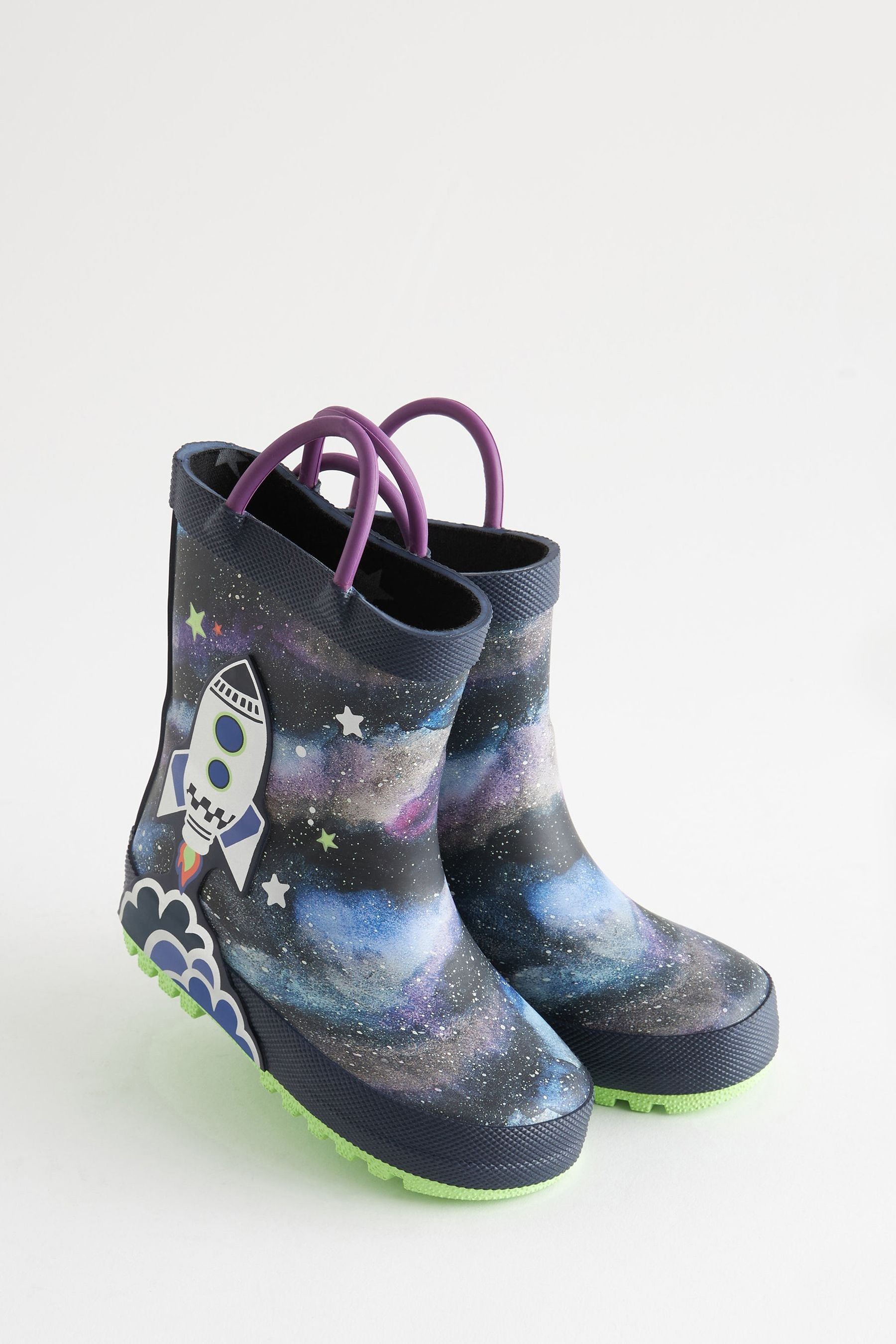 Blue Rocket Wellies With Pull-on Handles