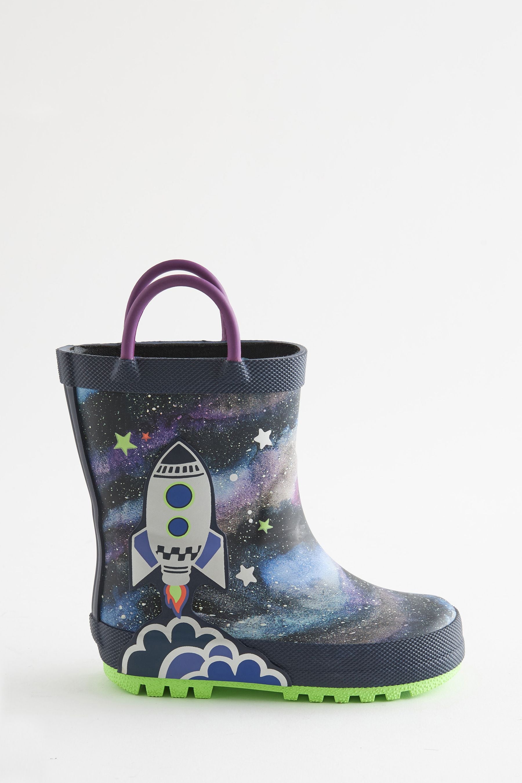 Blue Rocket Wellies With Pull-on Handles