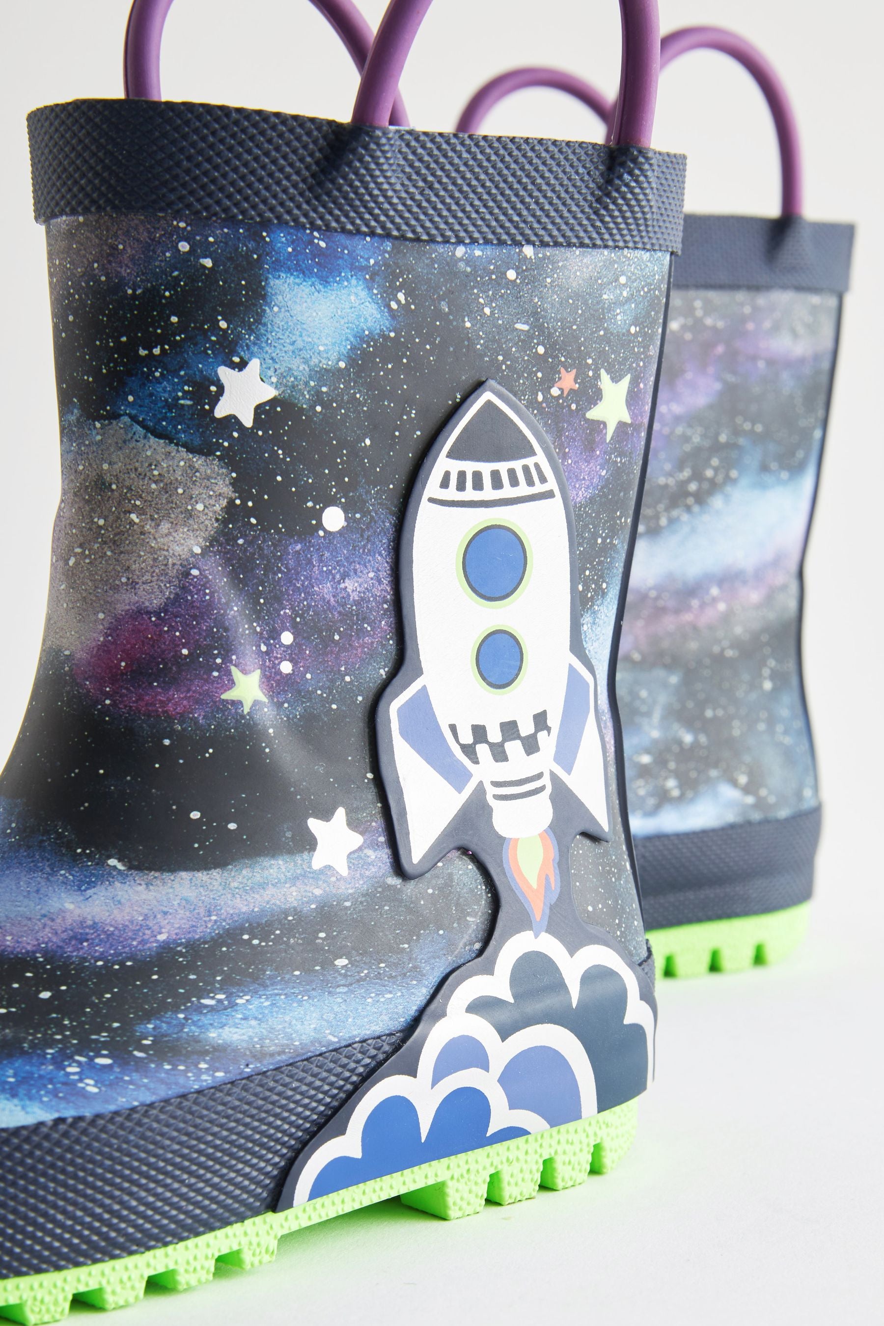 Blue Rocket Wellies With Pull-on Handles