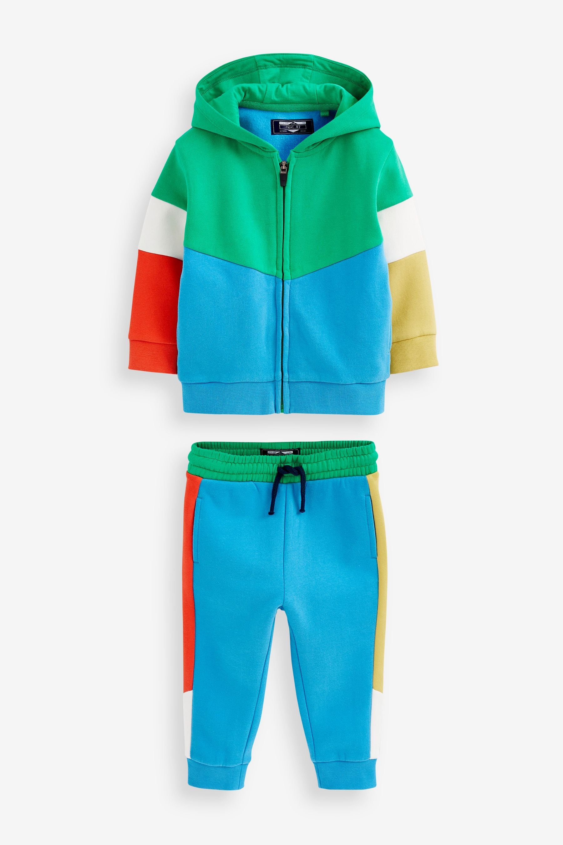 Multi Primary Colourblock Zip Through And Jogger Set (3mths-7yrs)