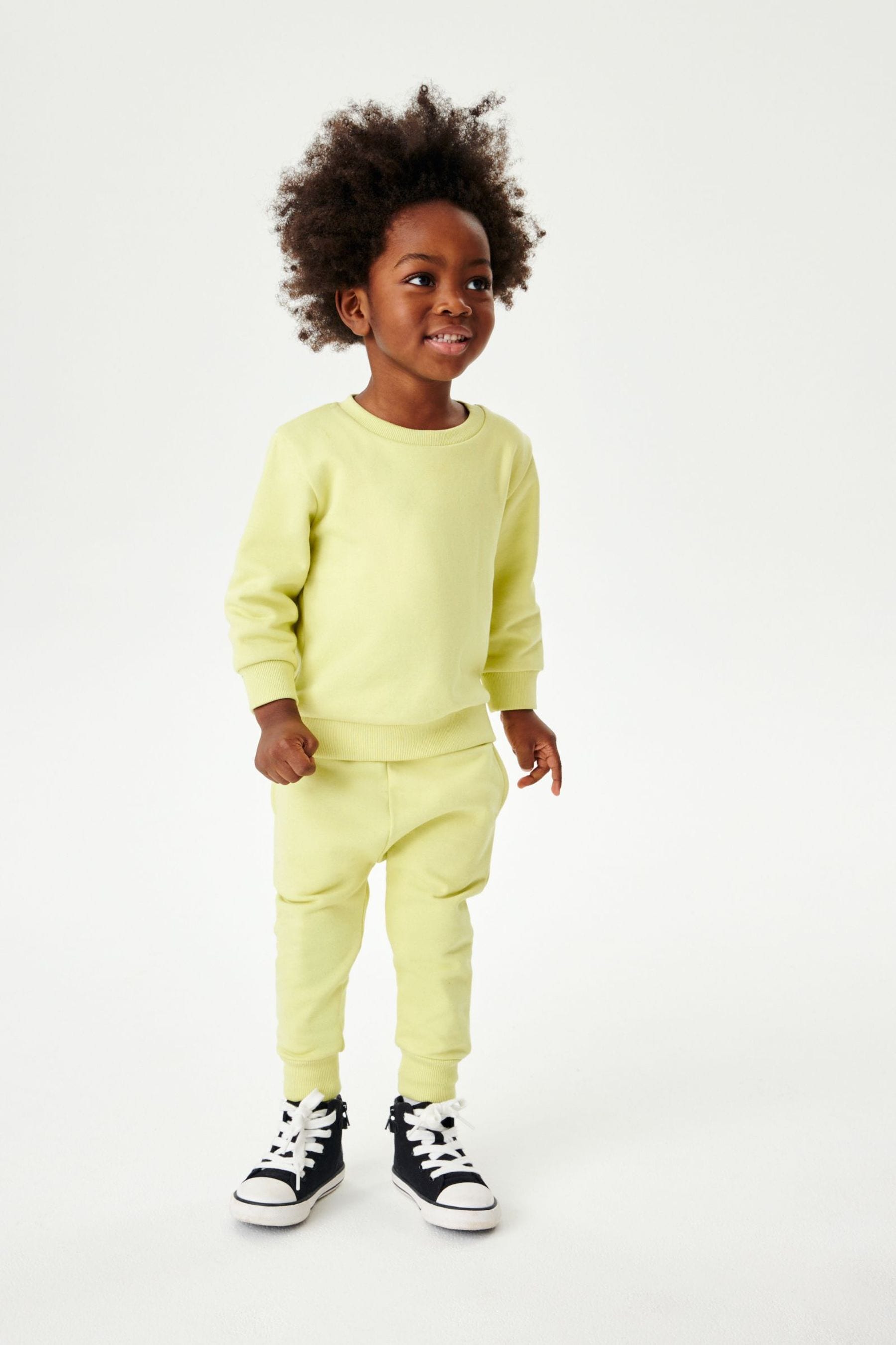 Lime Green Jersey Sweatshirt And Joggers Set (3mths-7yrs)