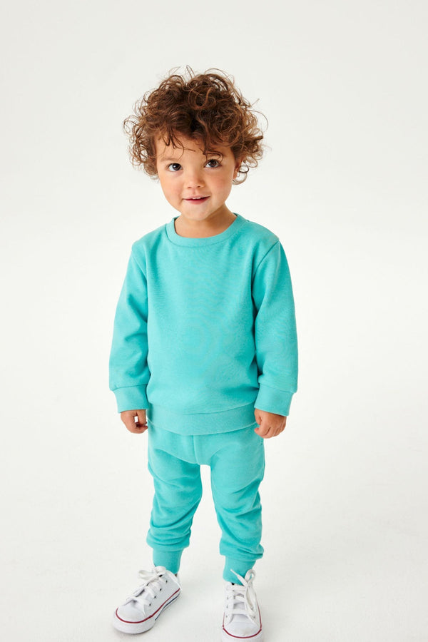 Aqua Blue Jersey Sweatshirt And Joggers Set (3mths-7yrs)