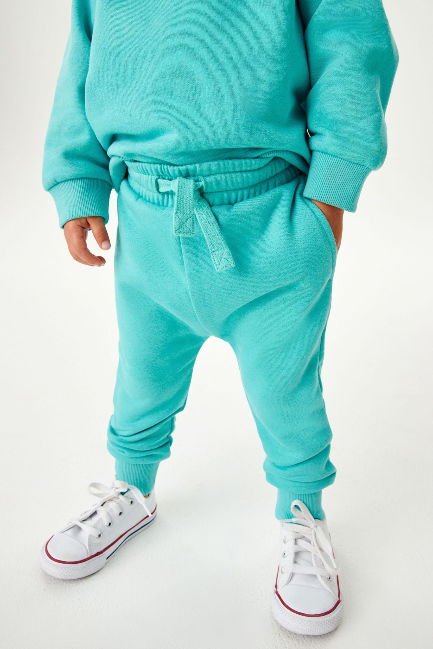 Aqua Blue Jersey Sweatshirt And Joggers Set (3mths-7yrs)