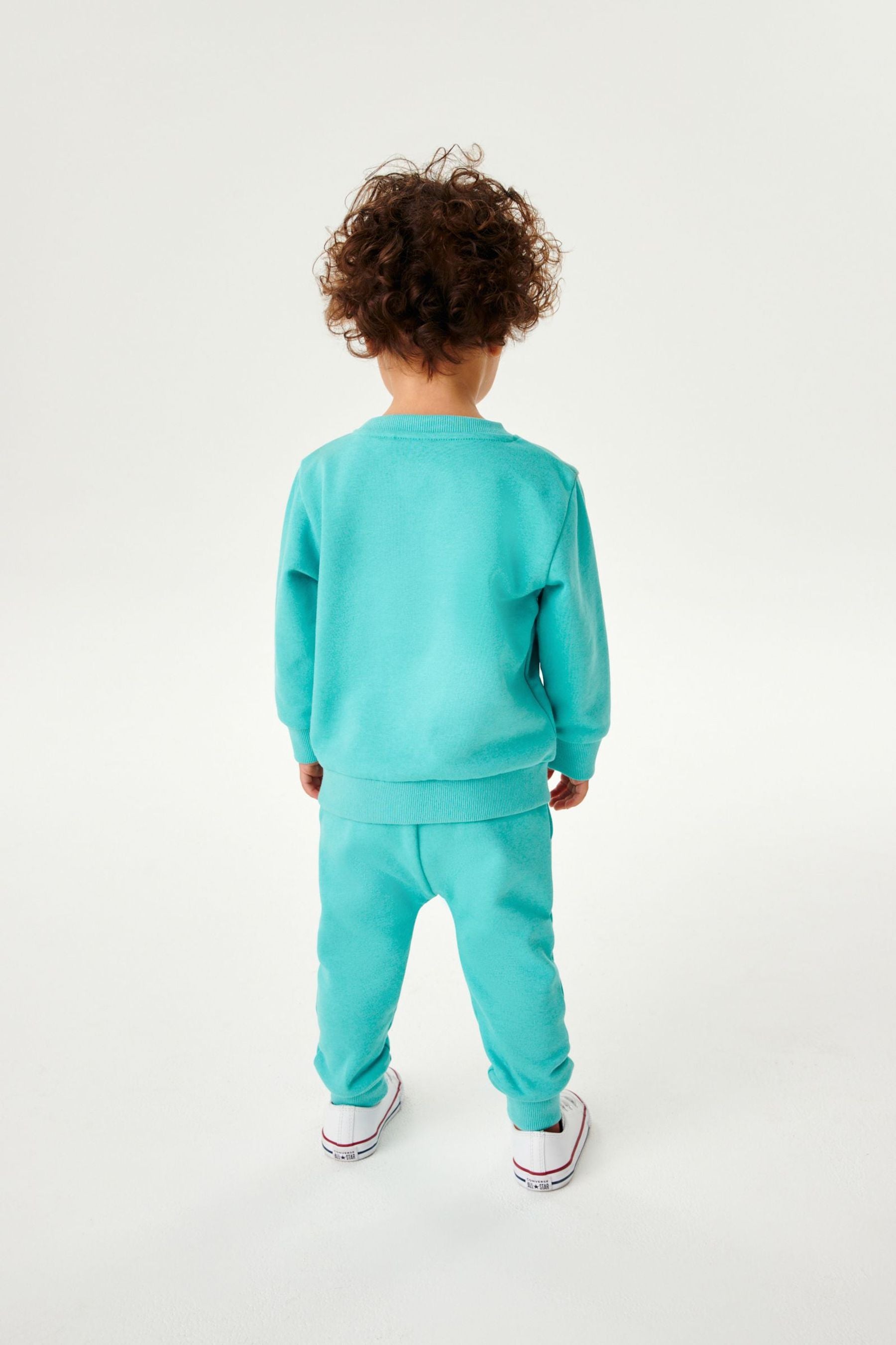 Aqua Blue Jersey Sweatshirt And Joggers Set (3mths-7yrs)