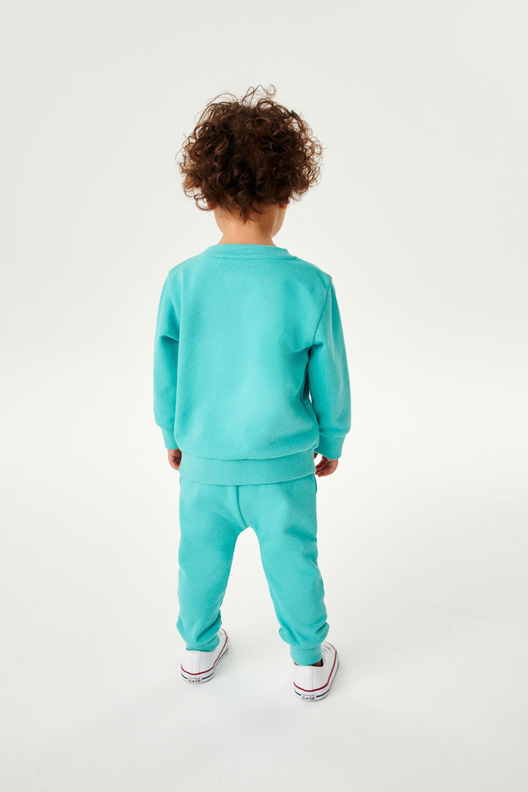 Aqua Blue Jersey Sweatshirt And Joggers Set (3mths-7yrs)