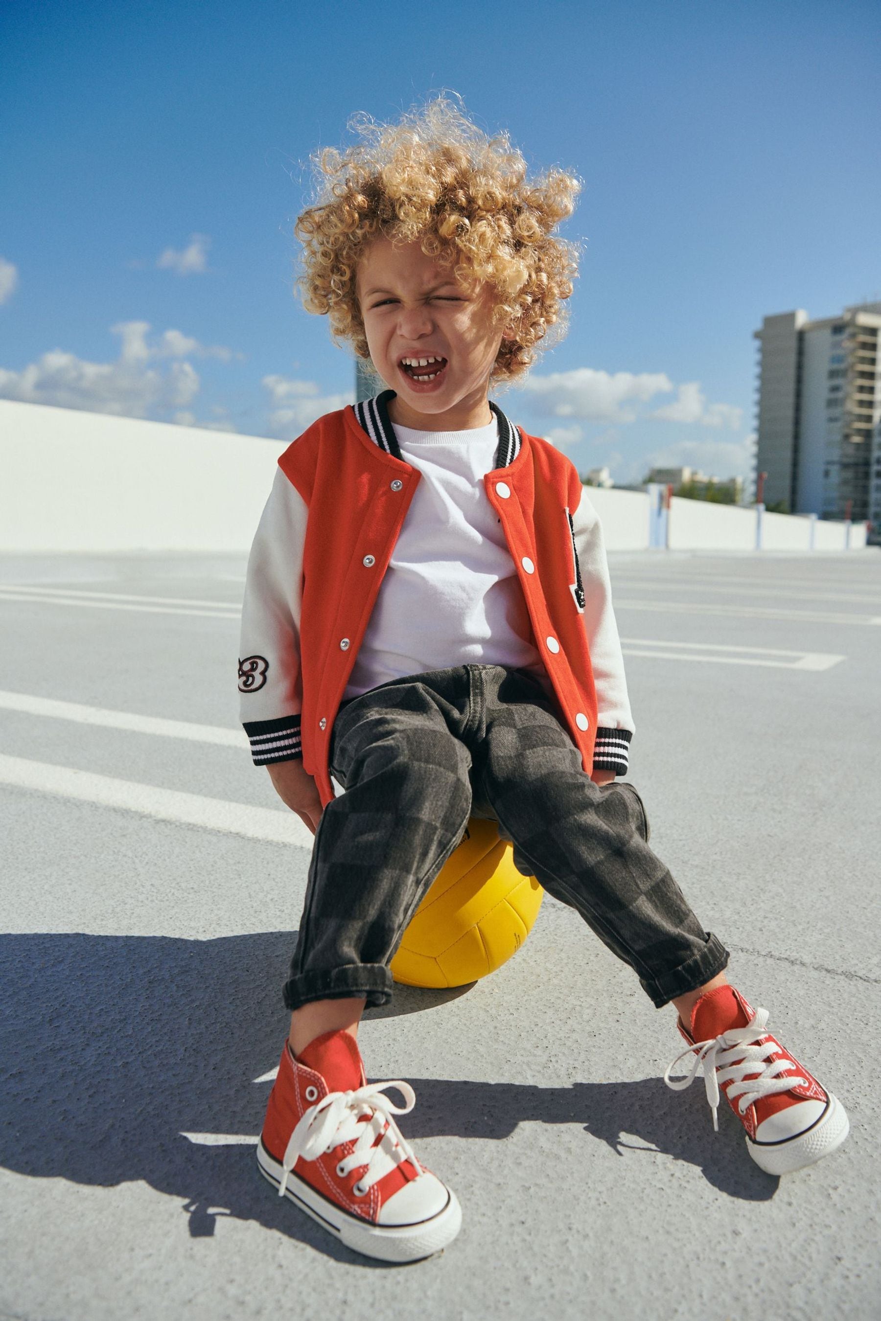 Red Letterman Jacket (3mths-7yrs)