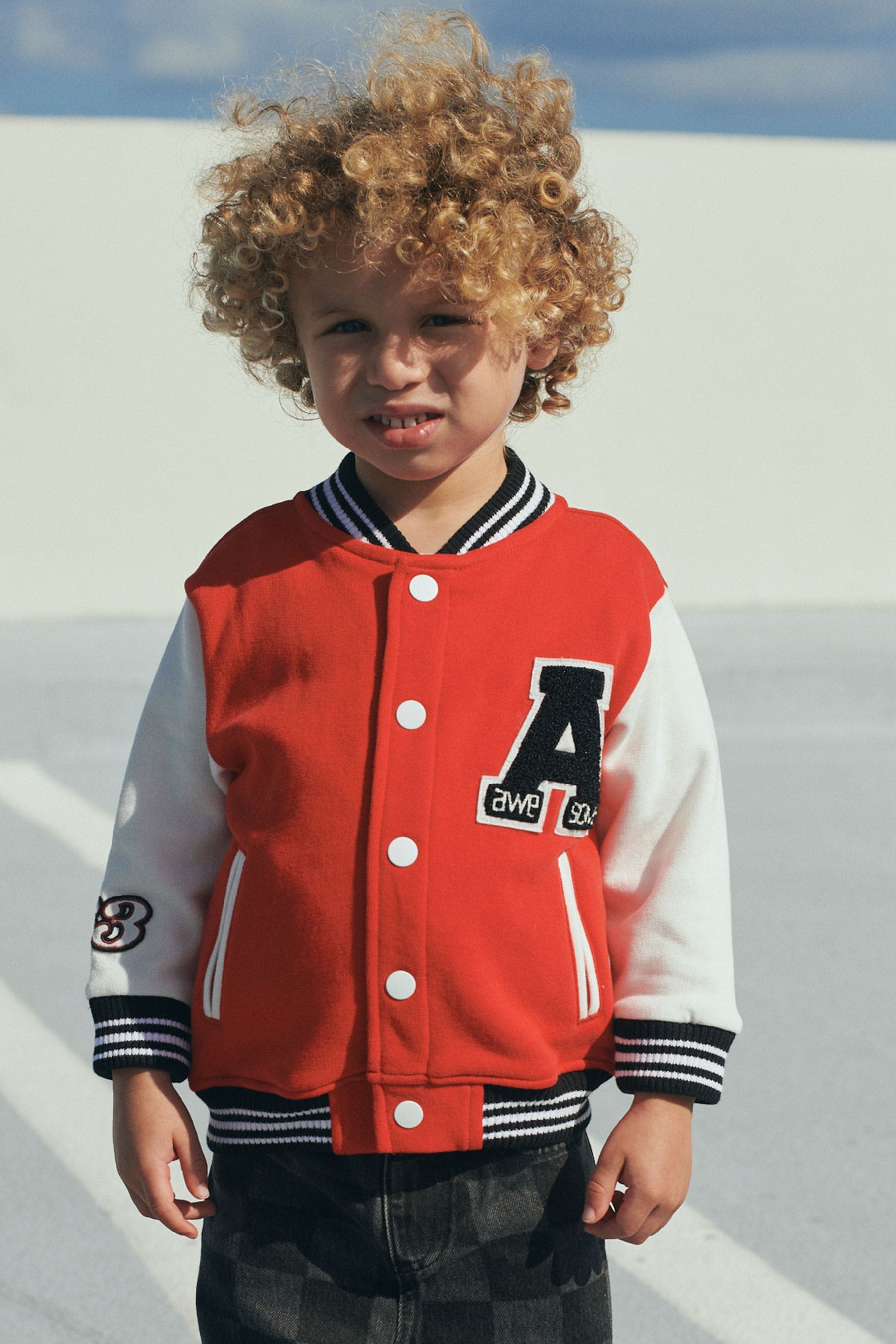 Red Letterman Jacket (3mths-7yrs)