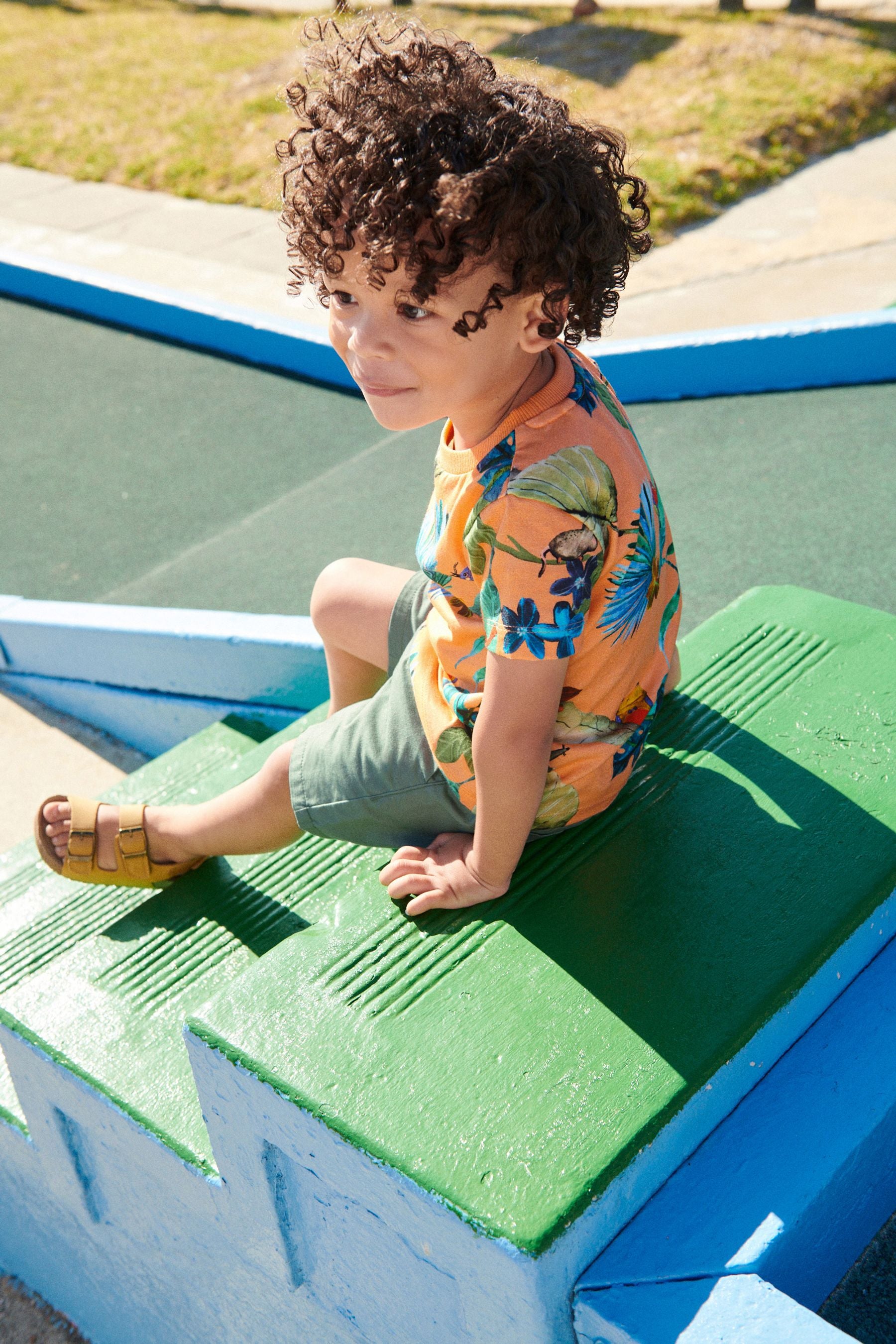 Orange Short Sleeve All Over Print T-Shirt (3mths-7yrs)