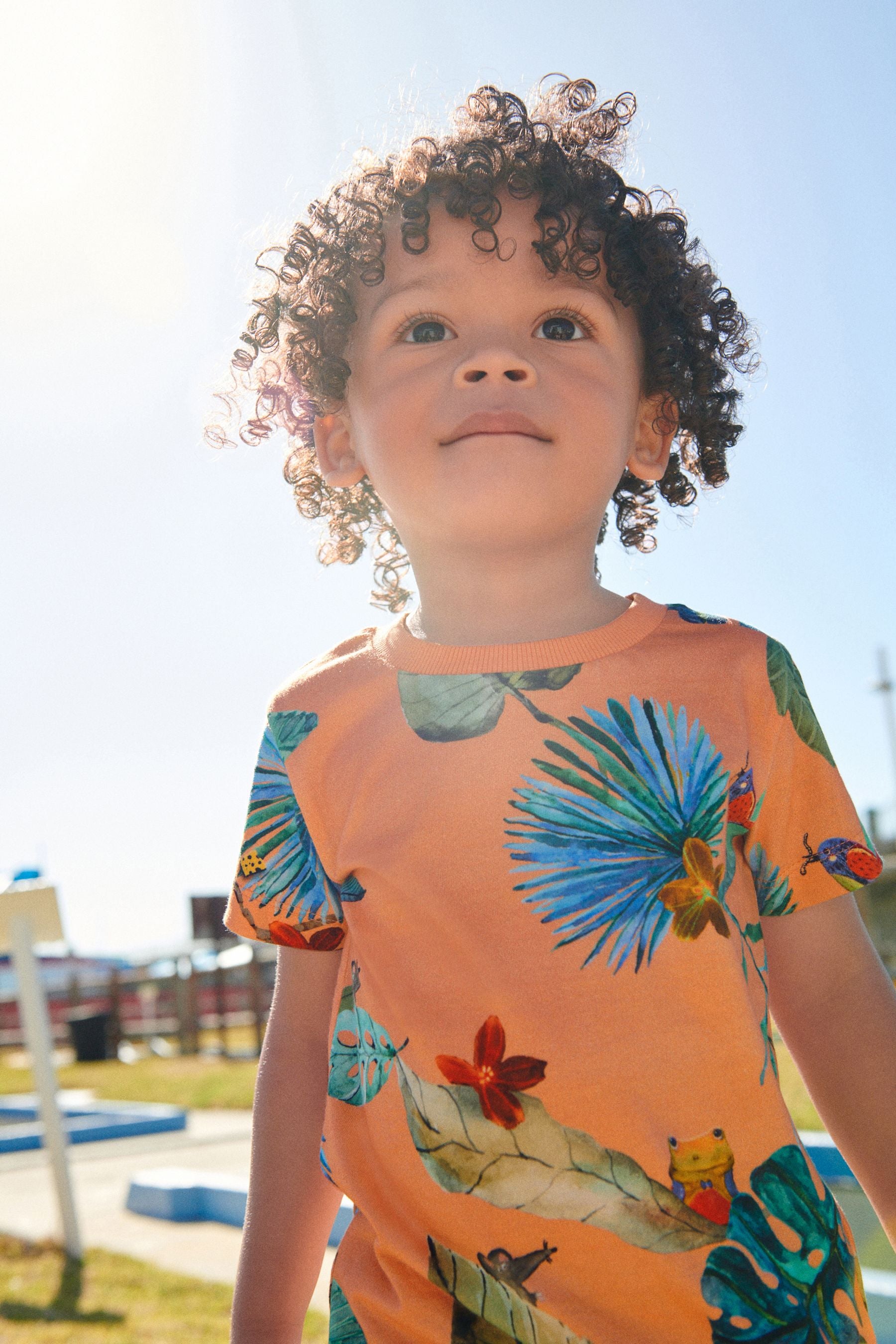 Orange Short Sleeve All Over Print T-Shirt (3mths-7yrs)