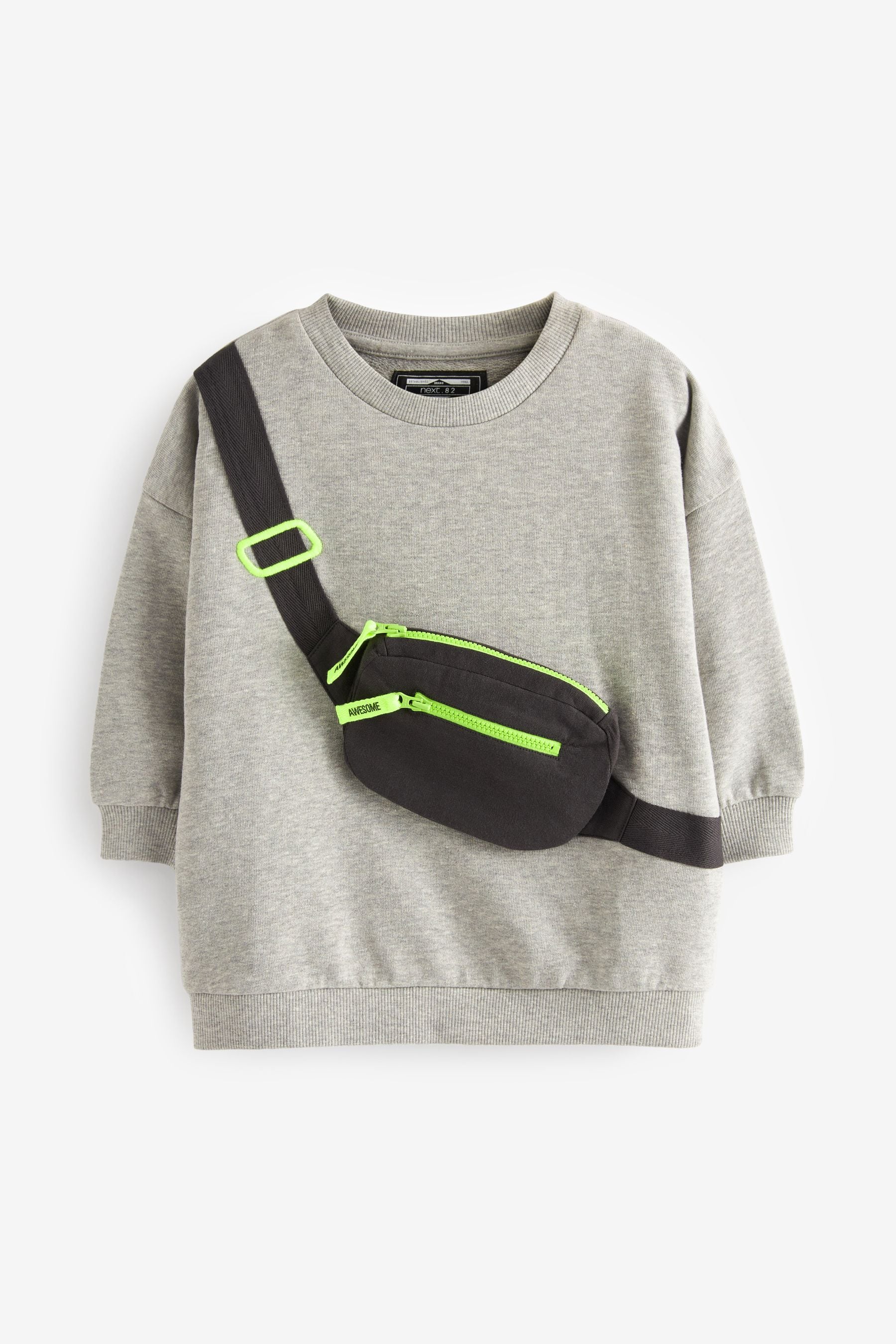 Grey Bumbag Long Sleeve Sweatshirt (3mths-6yrs)