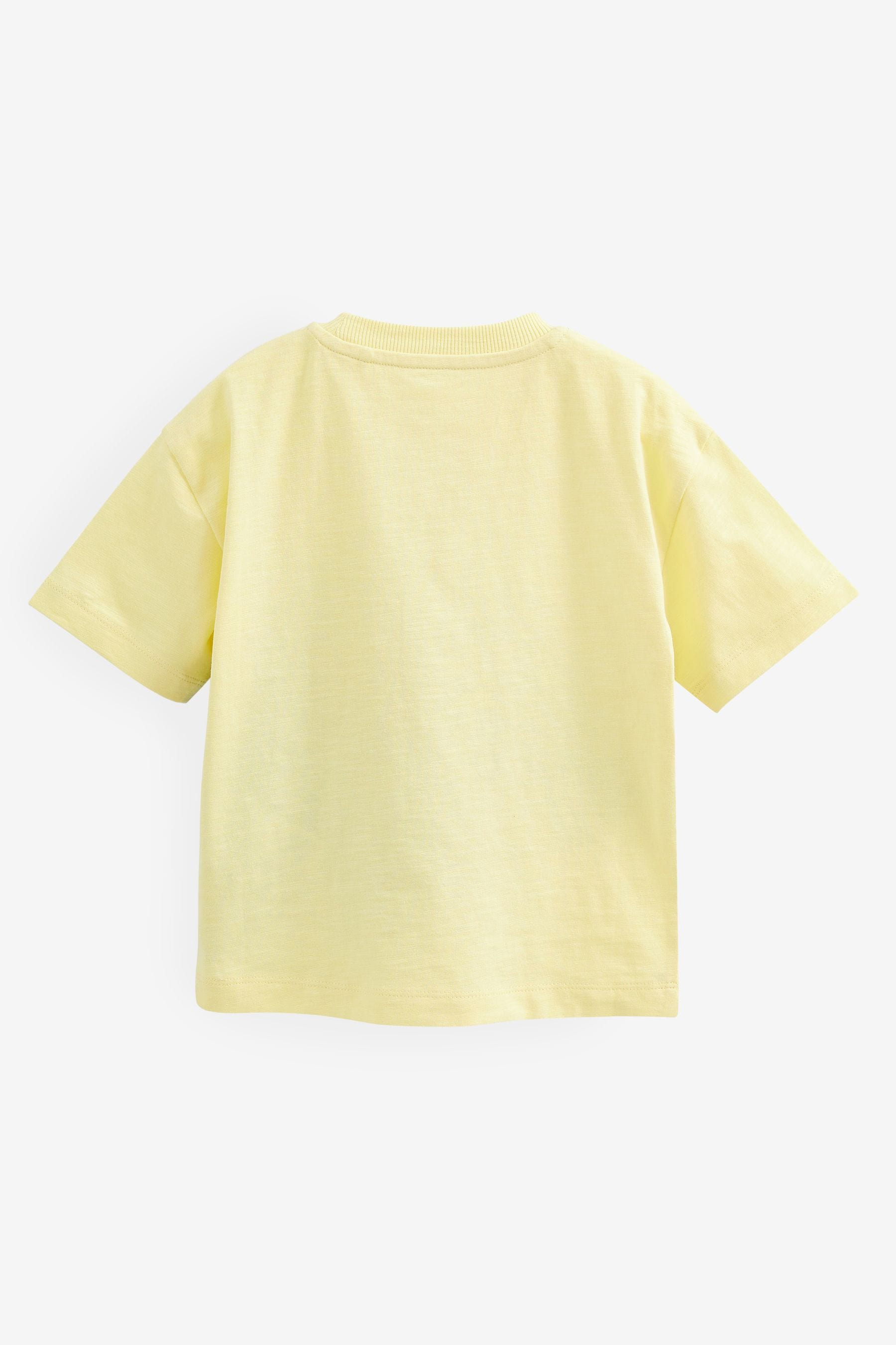 Yellow Dino Oversized Short Sleeve Character T-Shirt (3mths-7yrs)