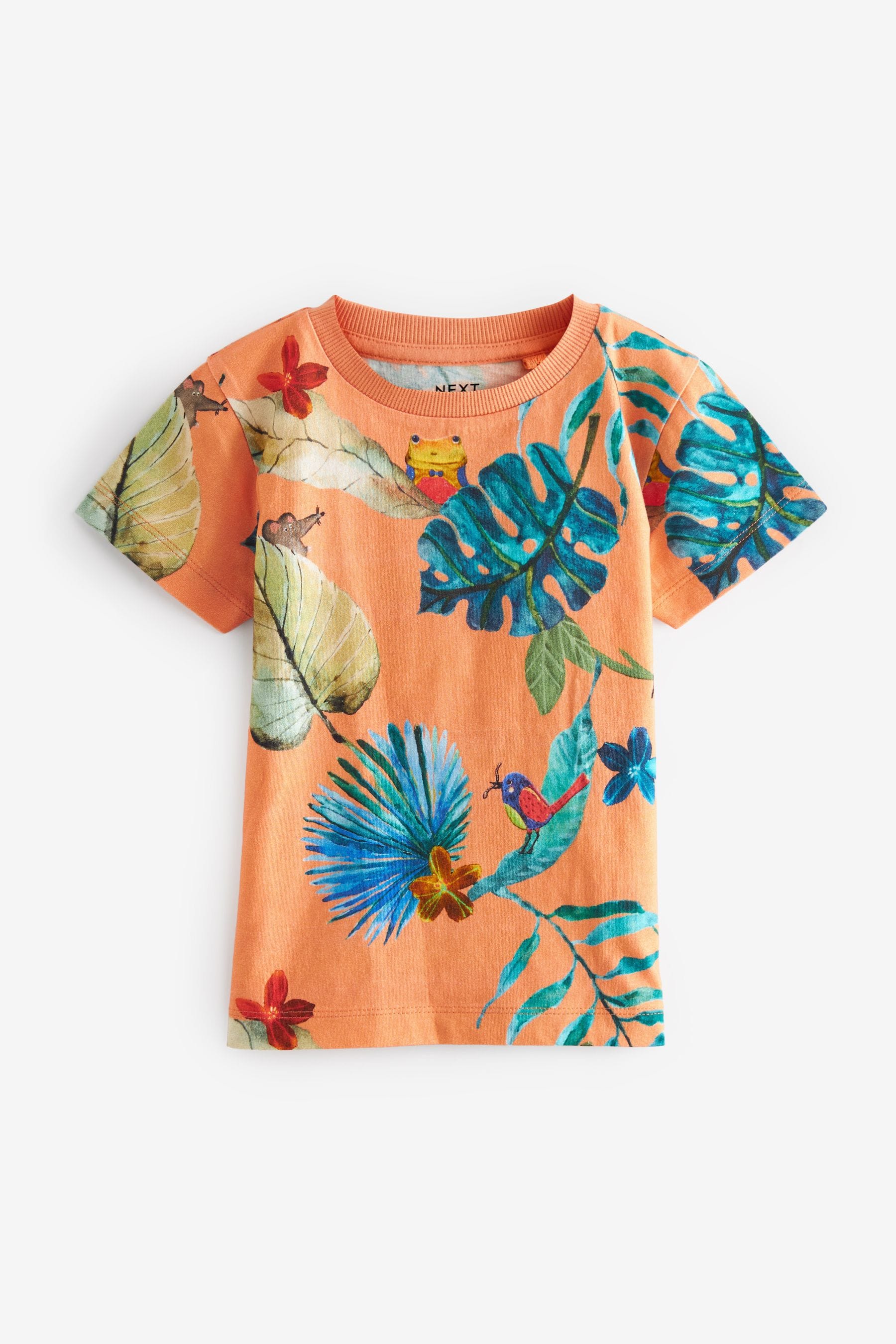 Orange Short Sleeve All Over Print T-Shirt (3mths-7yrs)