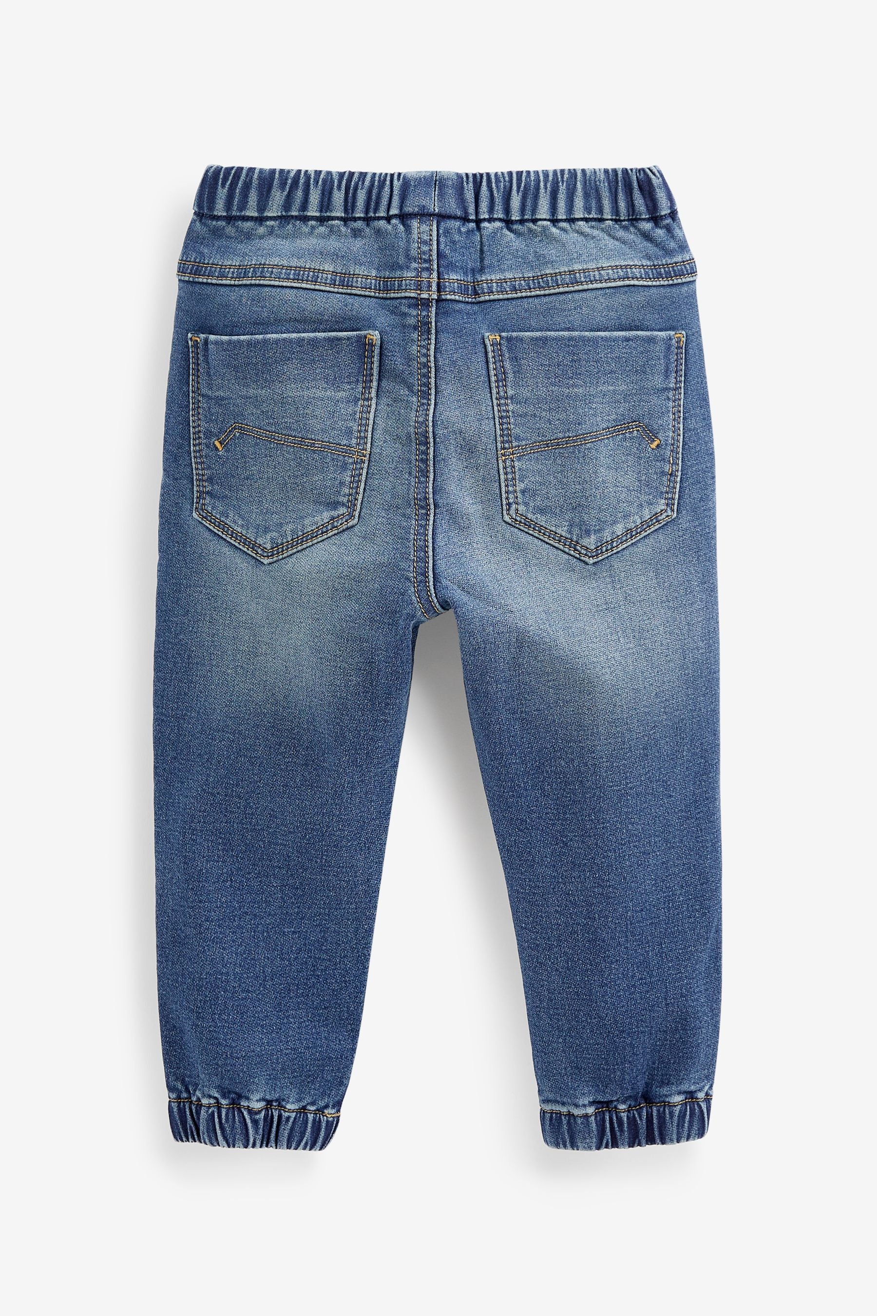 Mid Blue Cuffed Jogger Jeans With Comfort Stretch (3mths-7yrs)