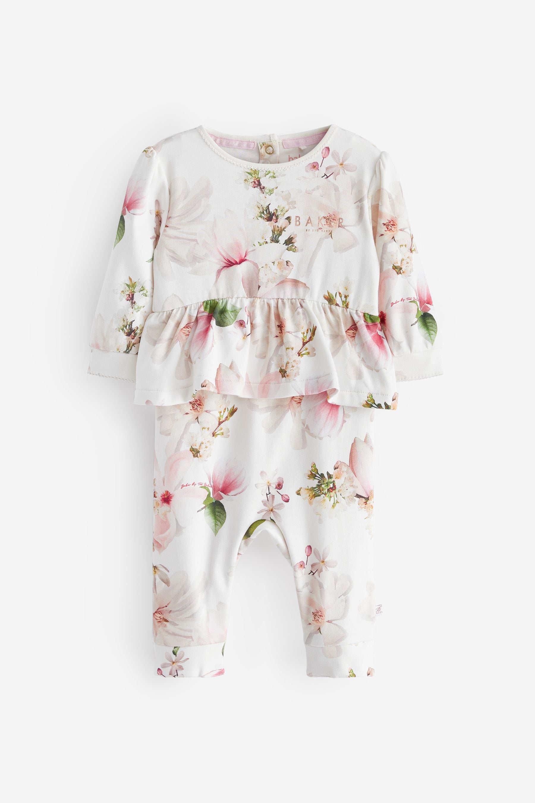 White Baker by Ted Baker Floral White Romper and Headband Set