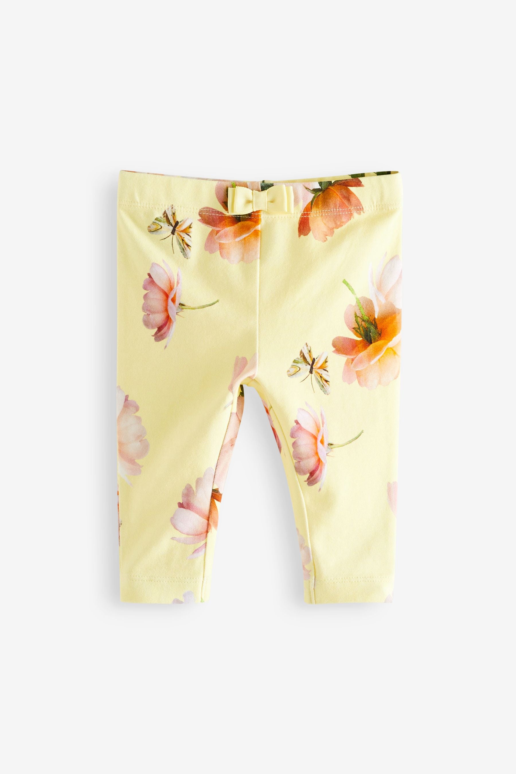 Yellow Baker by Ted Baker Yellow Floral Legging and Pleated Back T-Shirt Set