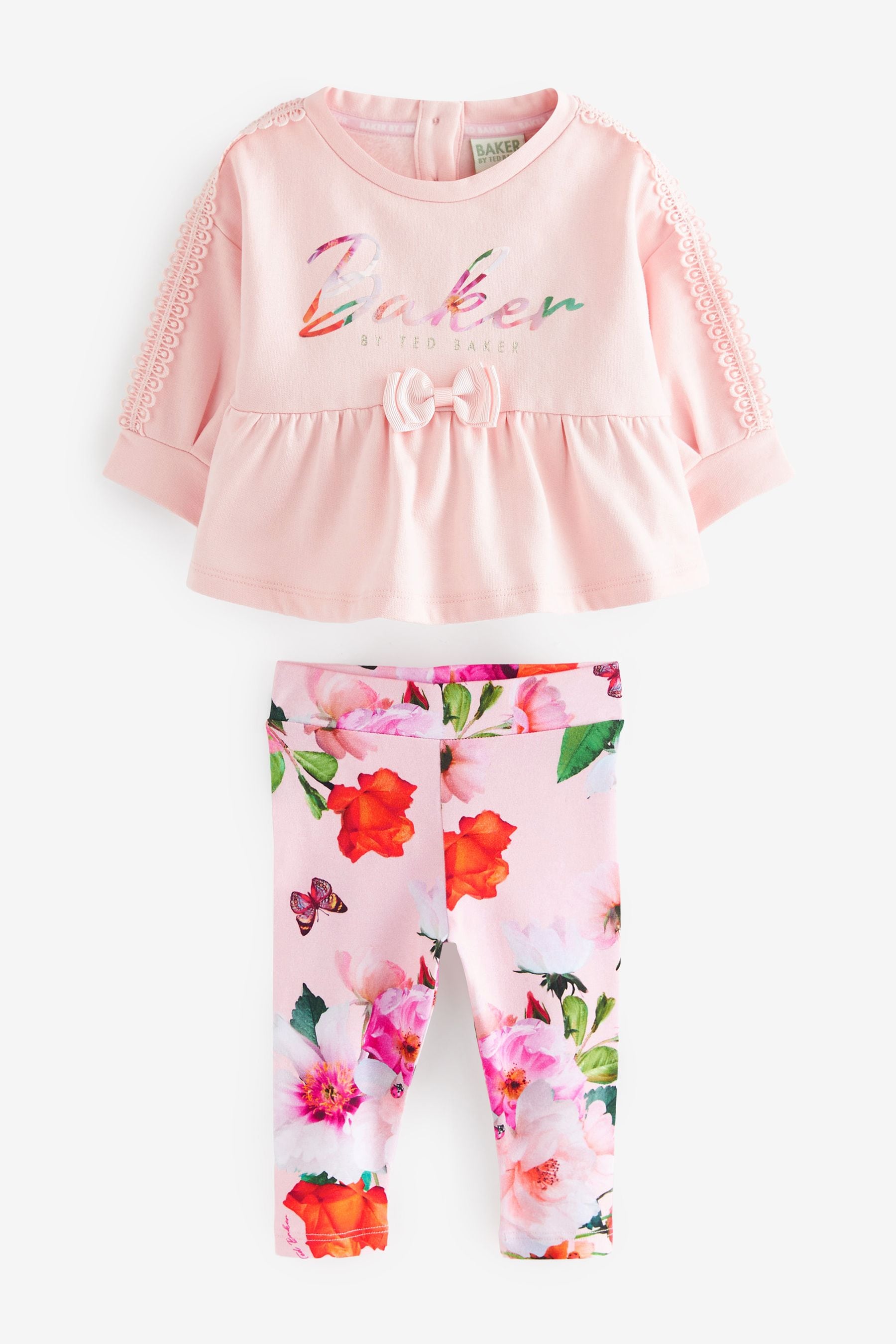 Pink Baker by Ted Baker Pink Legging and Peplum Sweater Set