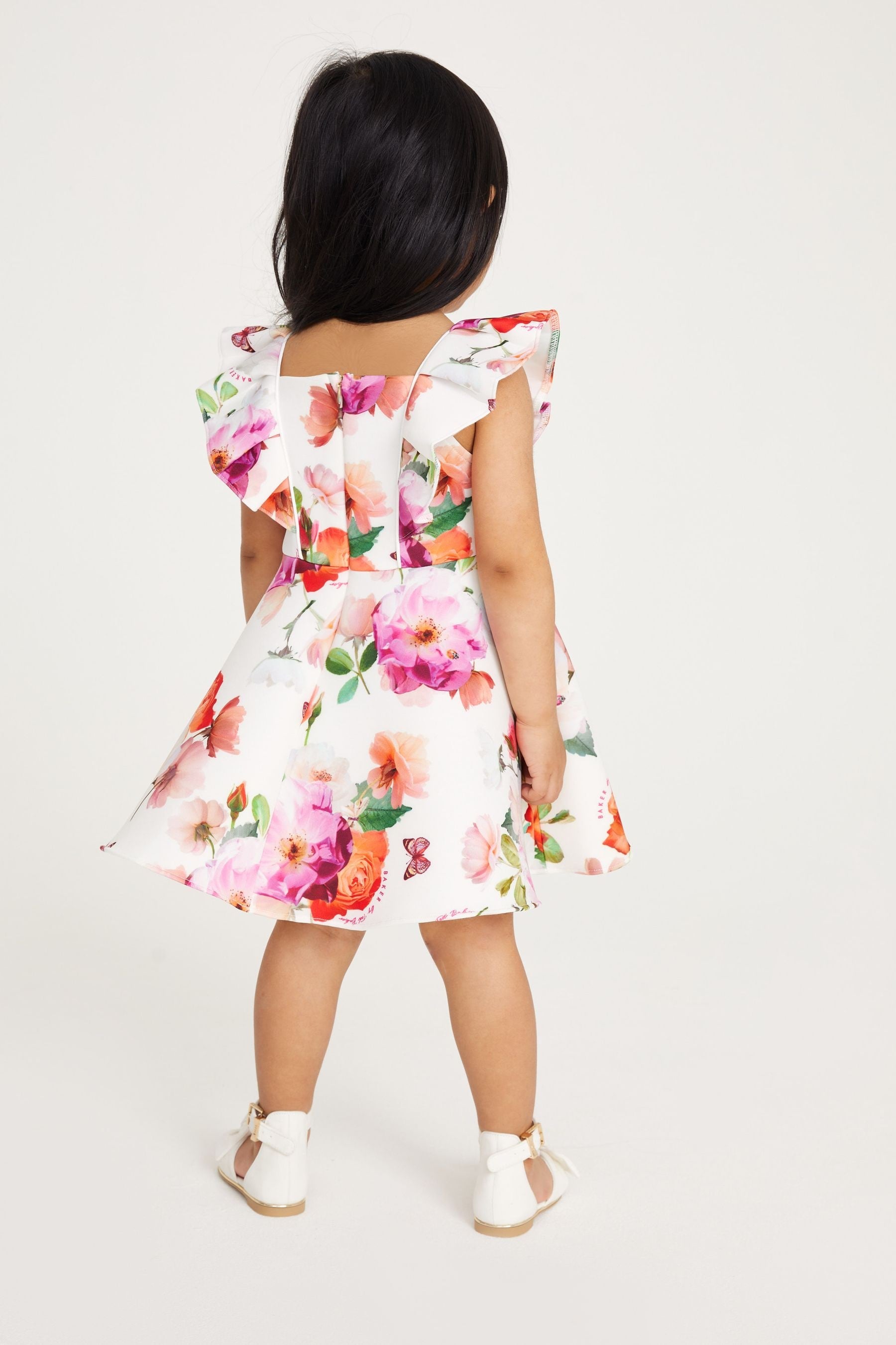 White Baker by Ted Baker White Floral Scuba Dress