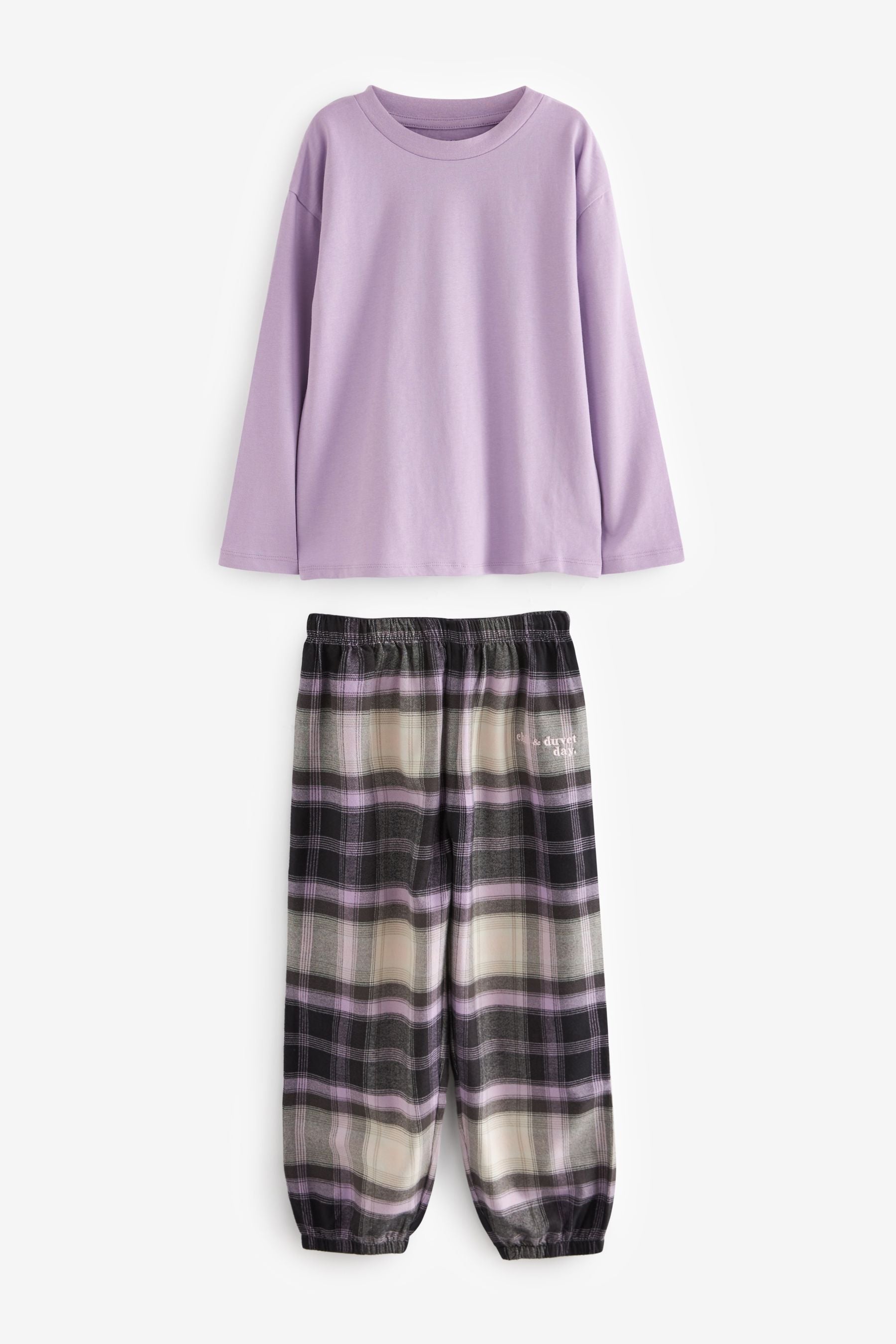 Purple Woven Check Pyjamas (3-16yrs)