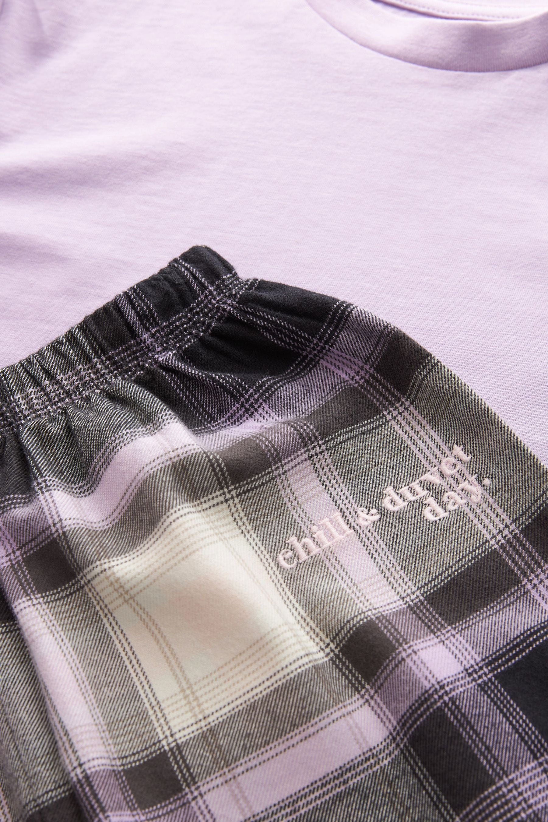 Purple Woven Check Pyjamas (3-16yrs)