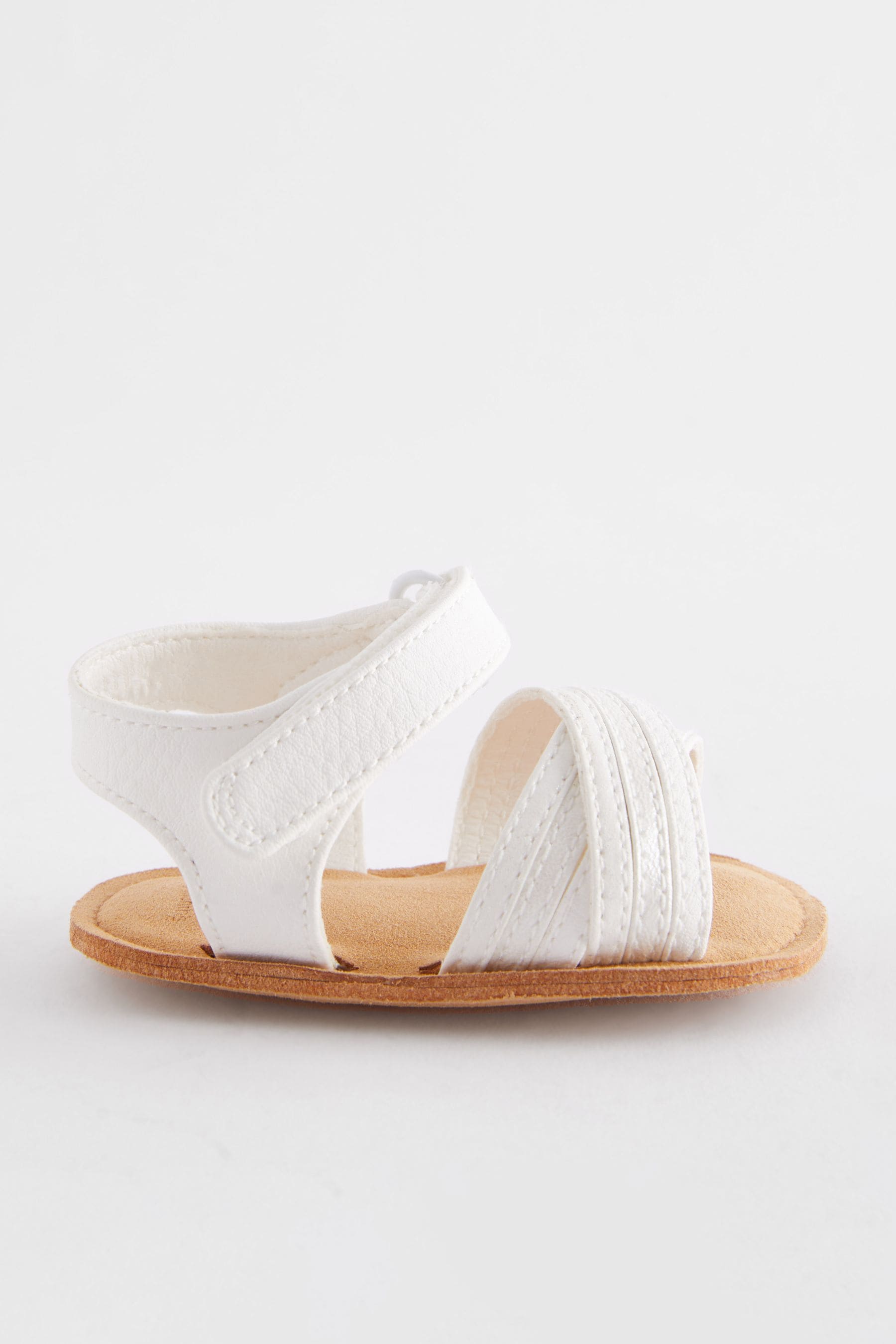 White Cross Strap Baby Sandals (0-24mths)