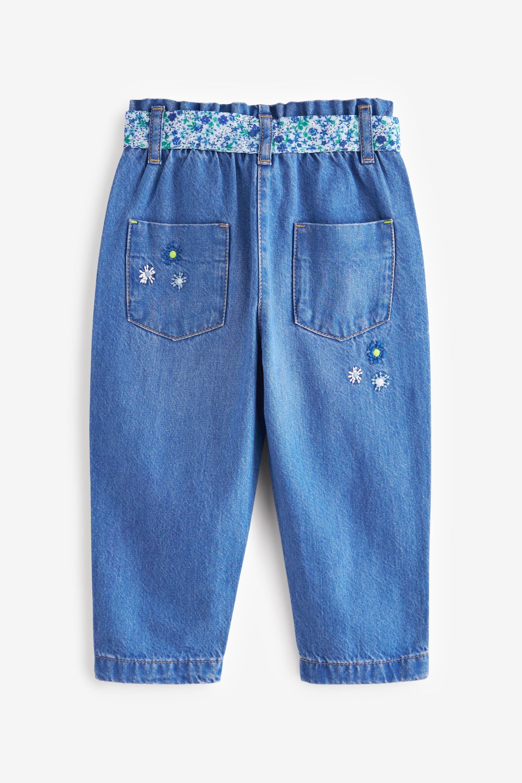 Bright Blue Pull-On Tie Belt Jeans (3mths-7yrs)