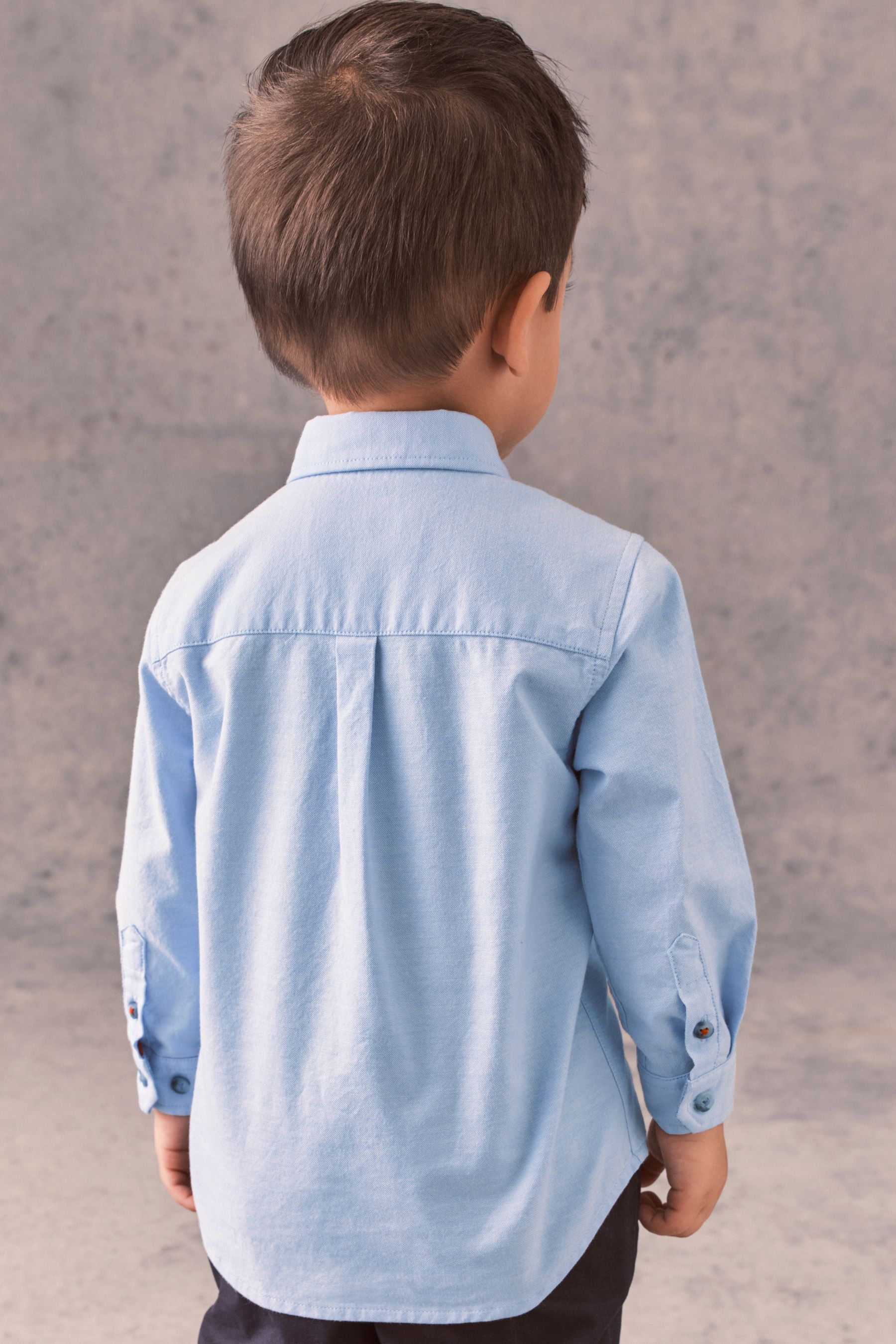 Blue Trimmed Oxford Shirt (3mths-7yrs)