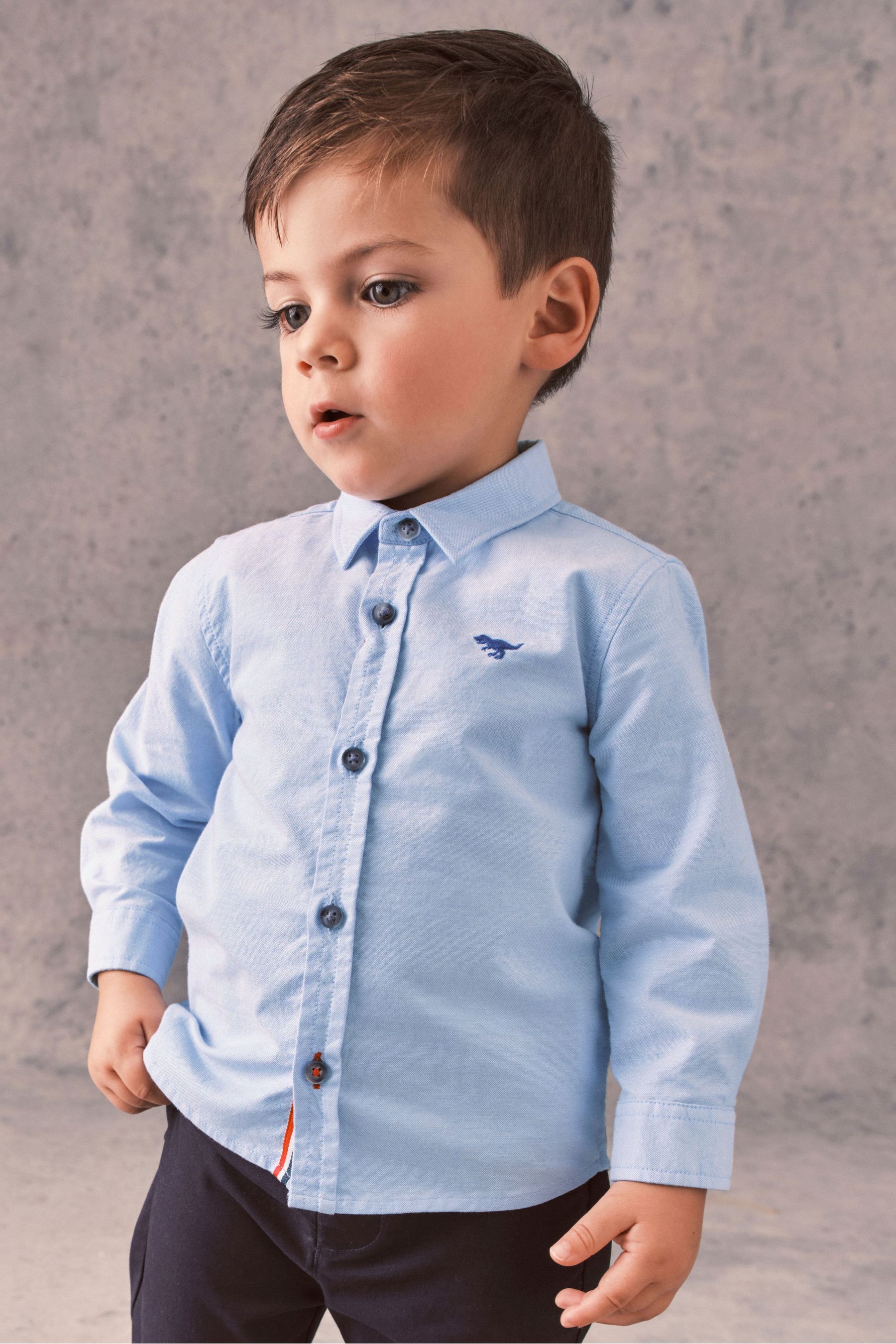 Blue Trimmed Oxford Shirt (3mths-7yrs)